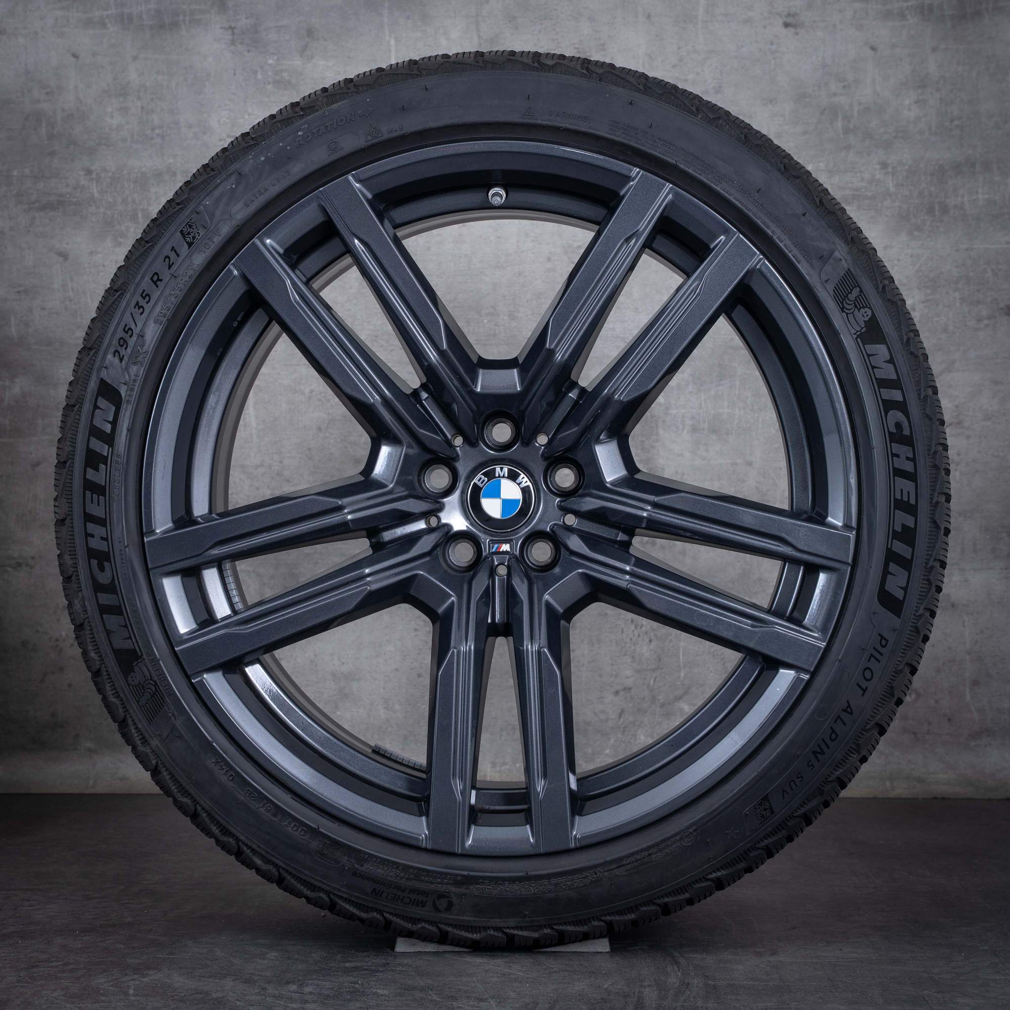 Jantes e pneus inverno originais BMW X5M X6M 21 polegadas F95 F96 jantes styling 808 M 8090794 8090795 orbit grey gloss