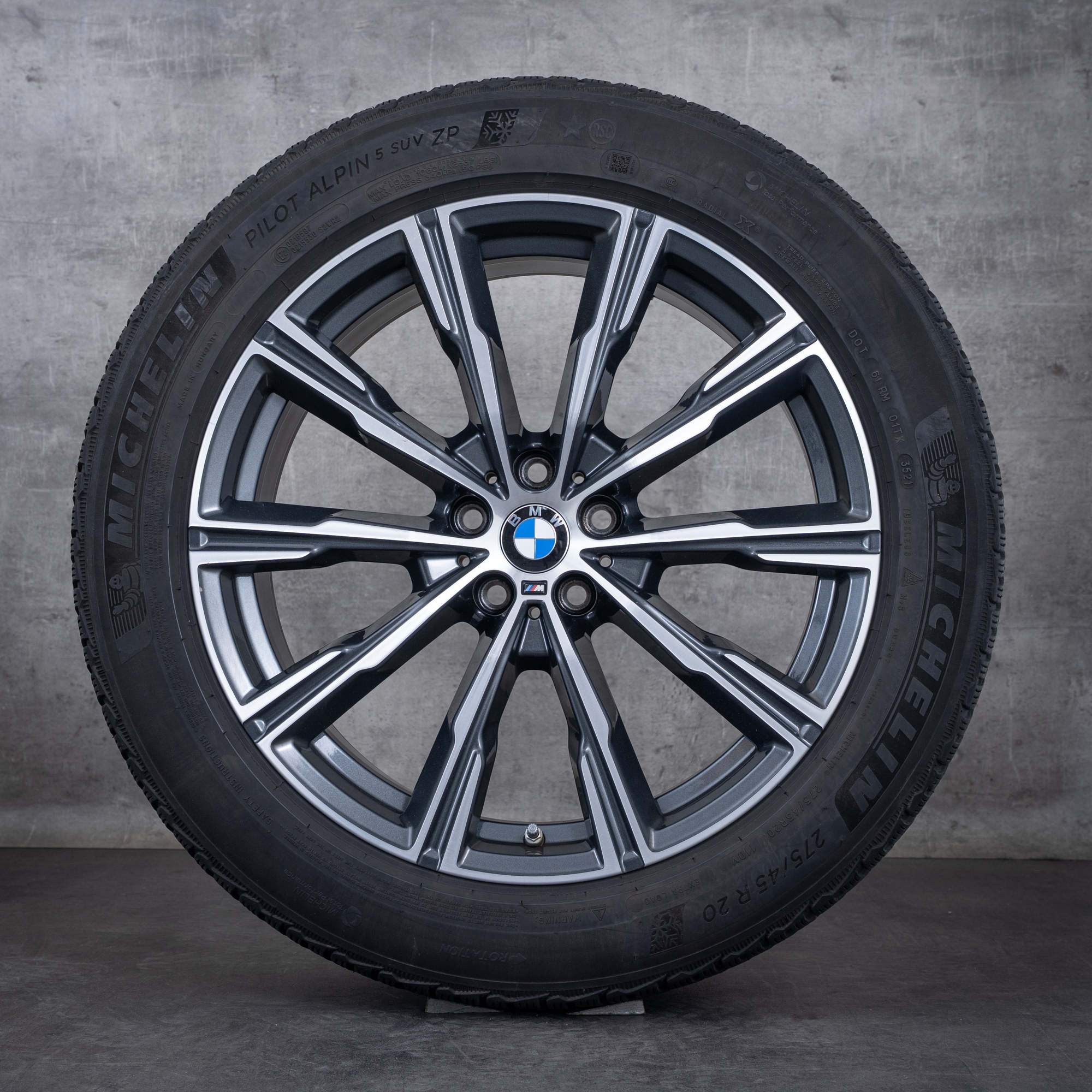 Oryginalał BMW X5 X6 koła zimowe 20 cali G05 G06 felgi stylizacja 740 M 8071996 orbit szary polerowane