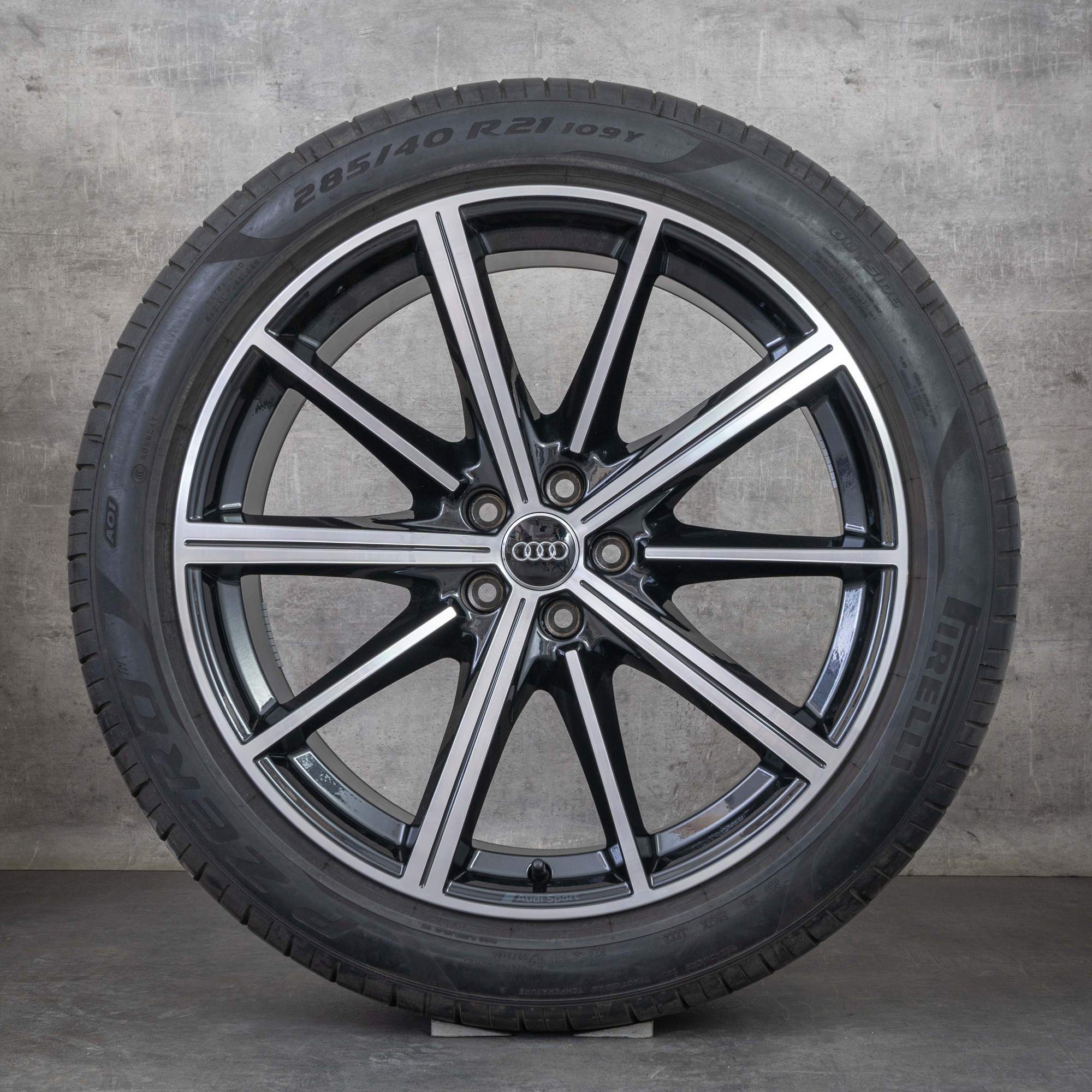 Oryginalne koła zimowe Audi Q7 SQ7 21 cali 4M felgi 4M0601025CC granitowe polerowane