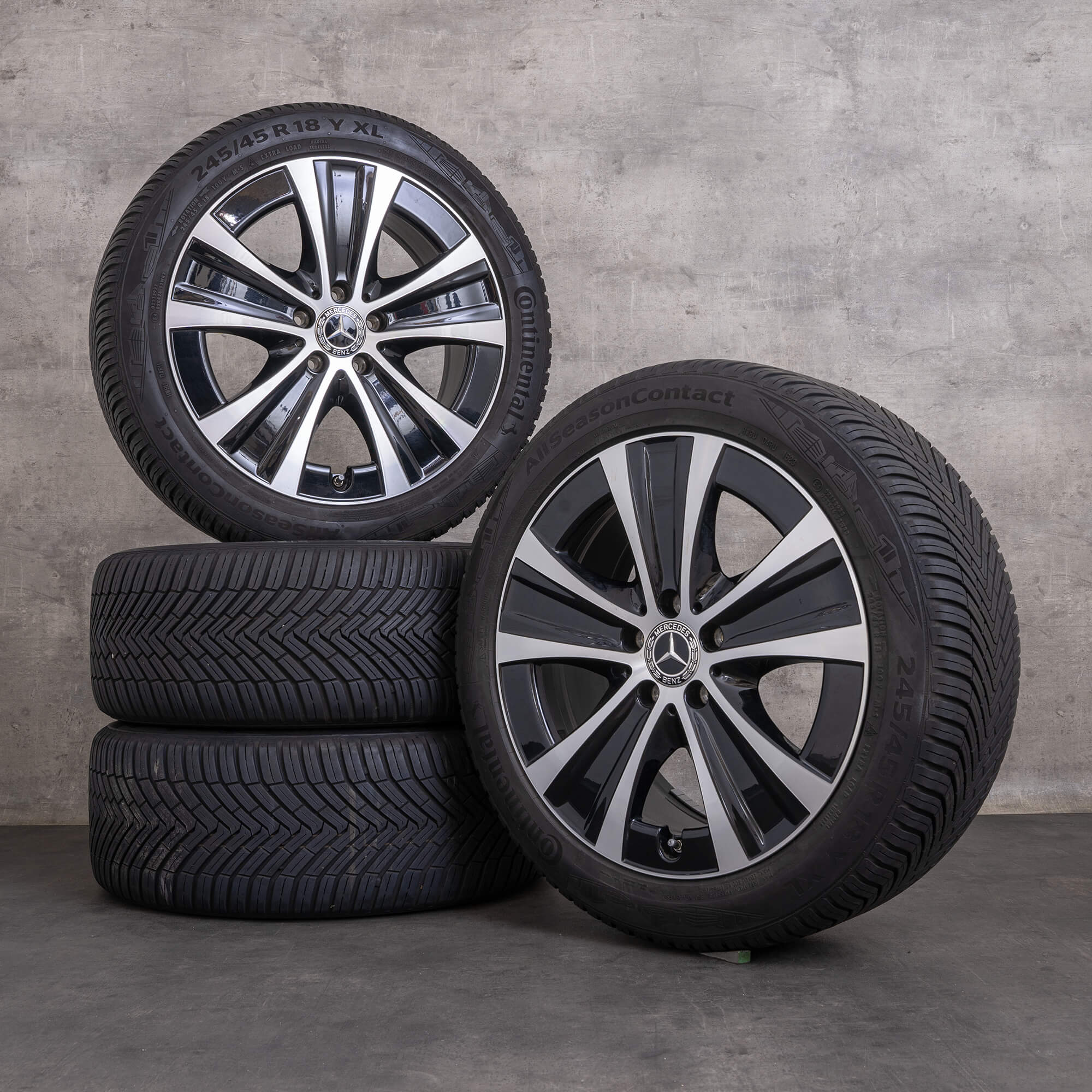Llantas originales Mercedes Benz Clase E de 18 pulgadas W213 S213 C238 A238 neumáticos para todo tipo clima A2134013700 negro brillante torneado