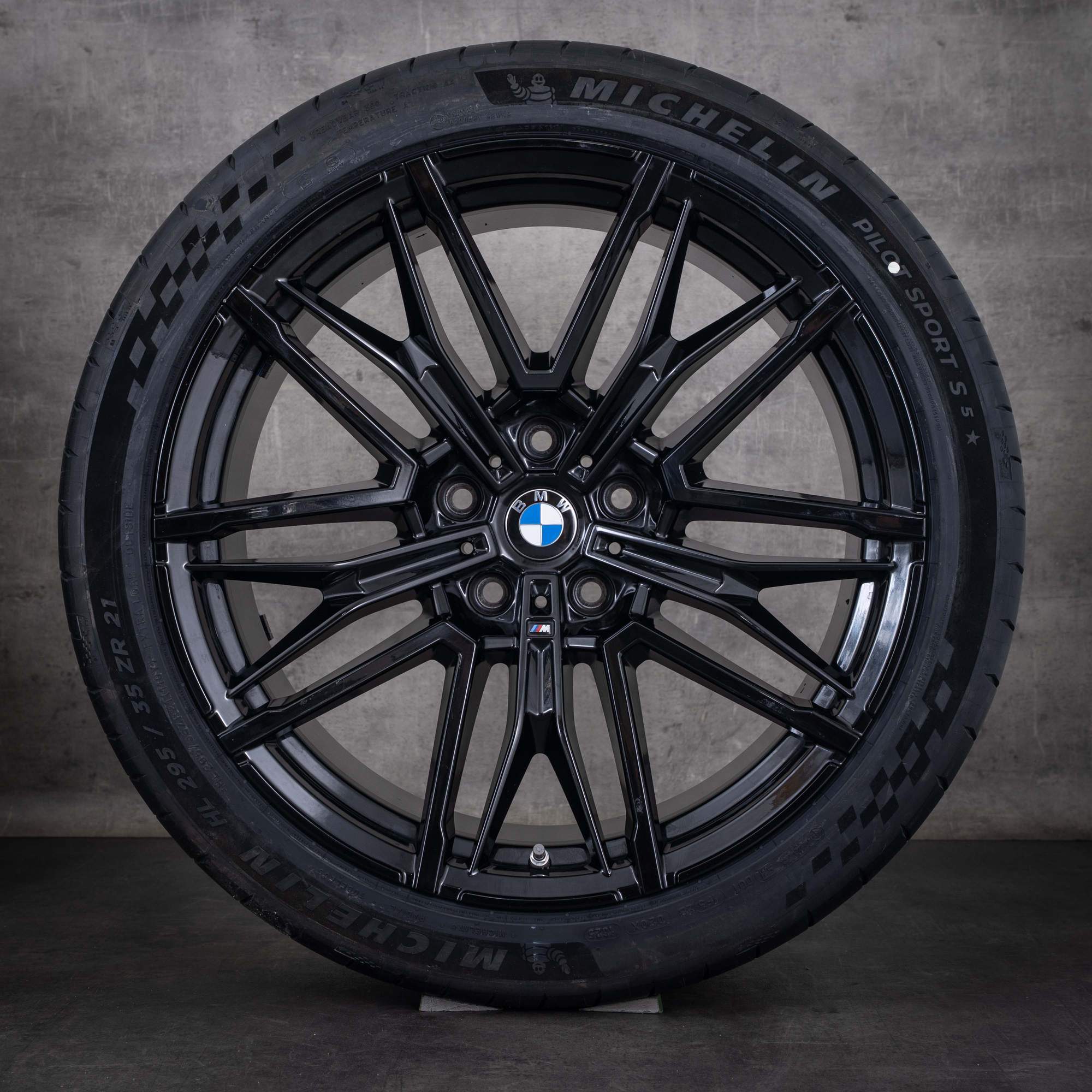 Originale BMW M5-felger 20–21 tommer G90 G99 sommerhjul Styling 951 M 7884272 7884273 jet black