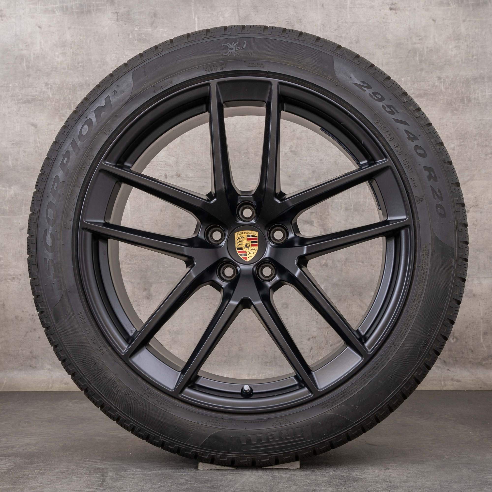 Jantes e pneus inverno originais Porsche Macan III jantes de 20 polegadas 95B601025EJ 95B601025EK preto mate