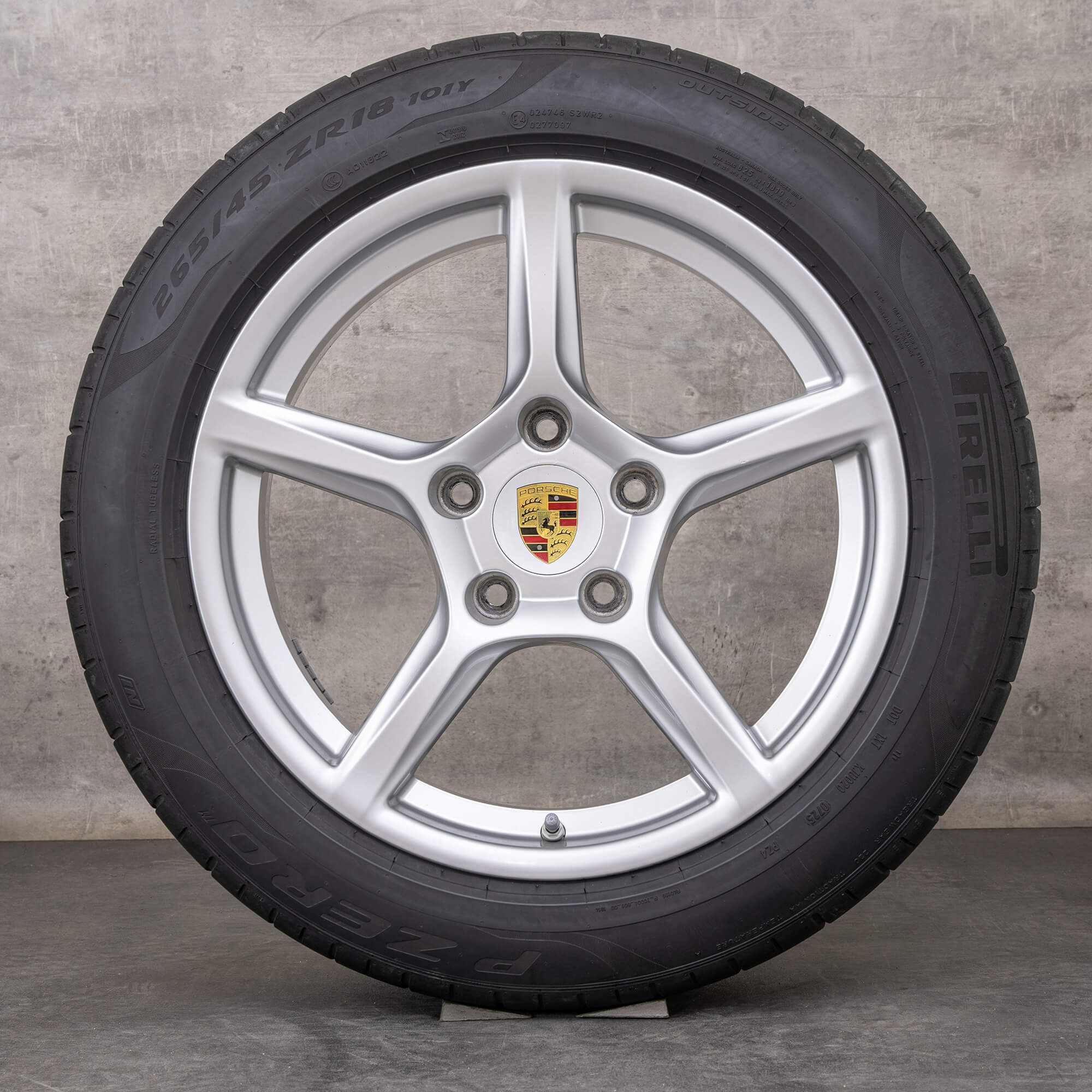 Original Porsche Boxster Cayman 718 Felgen 18 Zoll I 982 Sommerräder 982601025M 982601025N silber