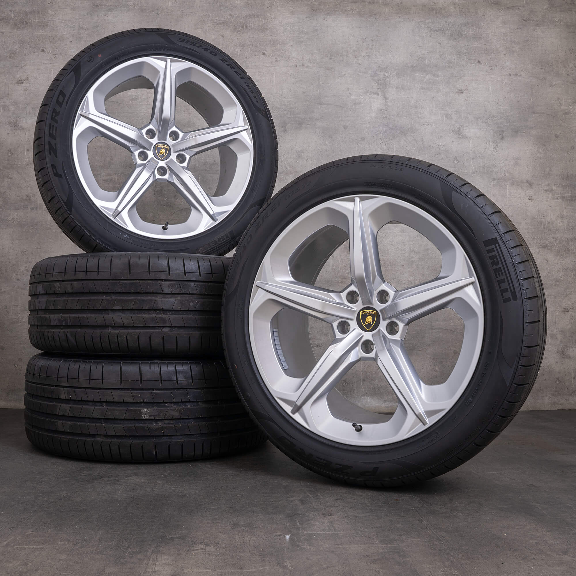 Originale Lamborghini Urus felger 21 tommers sommerhjul 4ML601025B 4ML601025A sølv