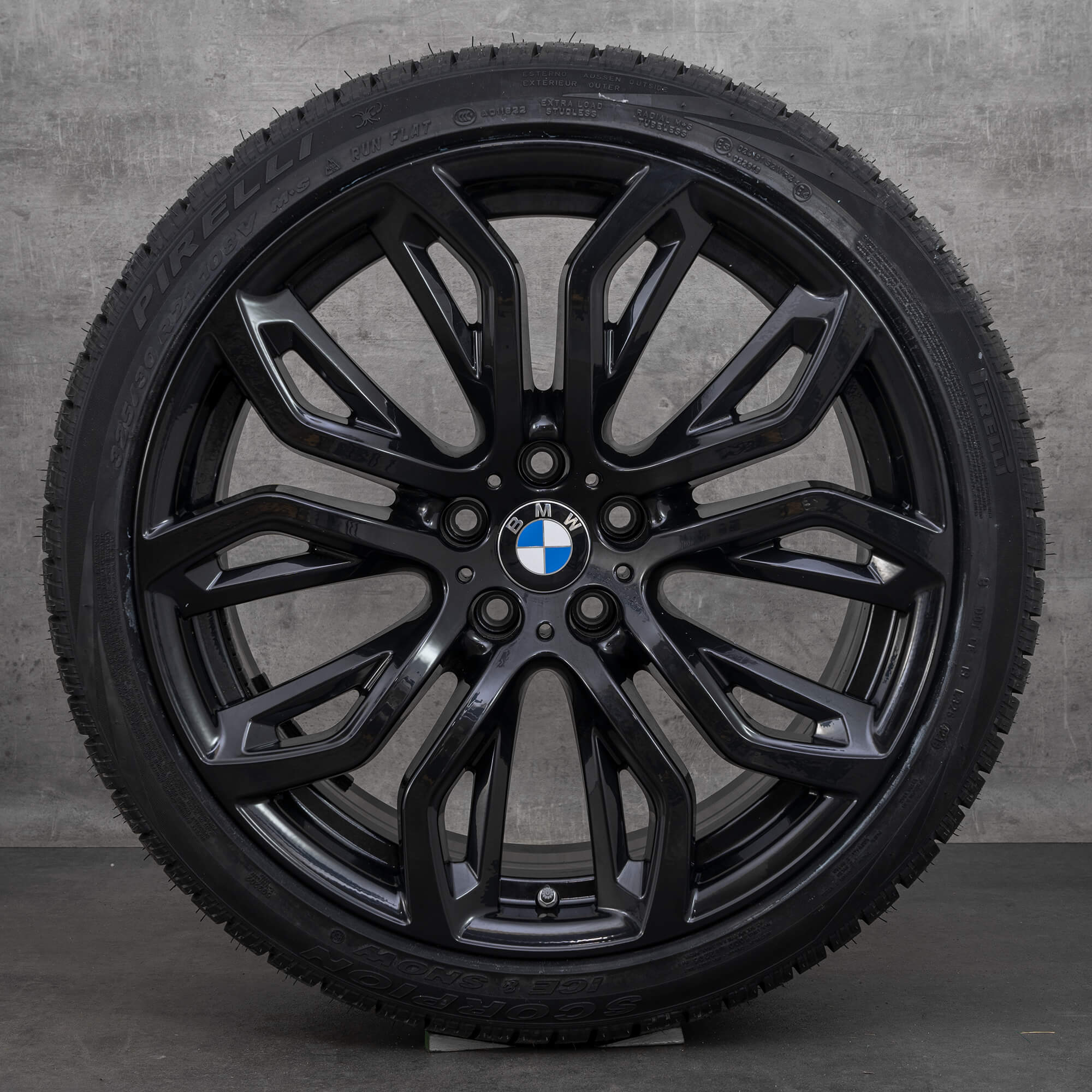Original BMW X5M X6 X6M vinterhjul 21 tum E70 E71 fälgar / fälg Styling 375 M 6796149 6796151 svart