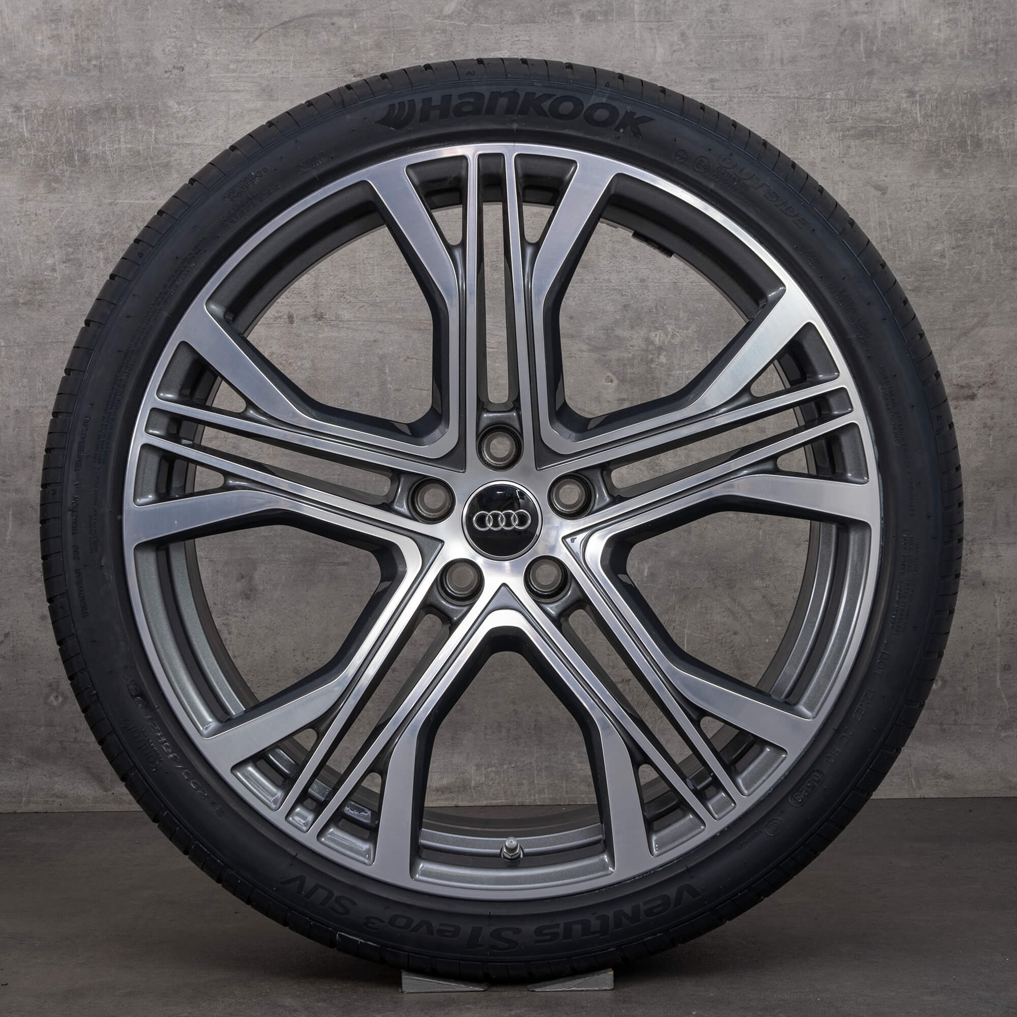 Äkta Audi A7 S7 fälgar 21 tum 4K sommarhjul 4K8601025AA titan polerad