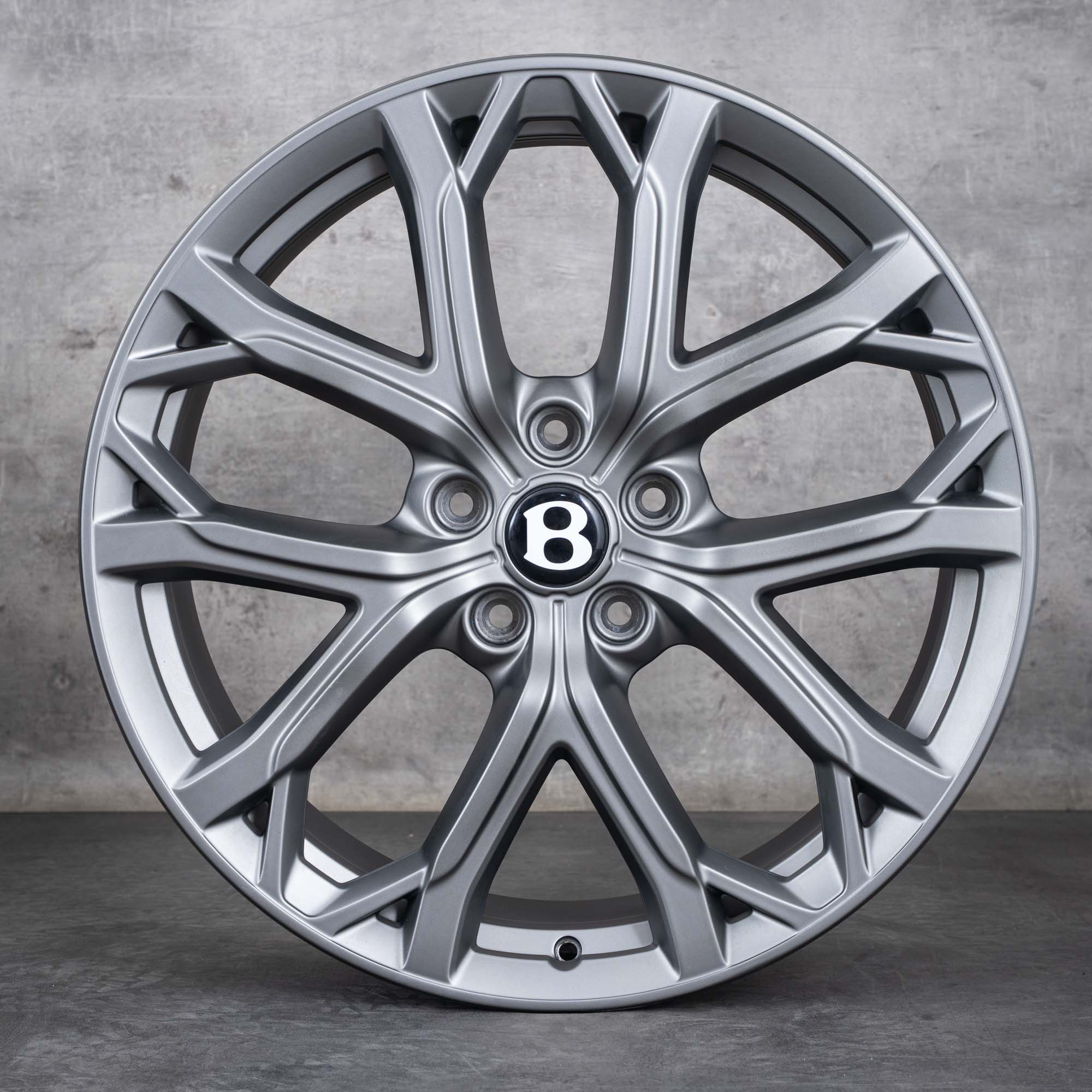 Alkuperäiset Bentley Continental GT GTC Flying Spur vanteet 22 tuuman 3S 3SA601025DK 3SA601025DL Ten Spoke Sports Wheel platinum silver matt