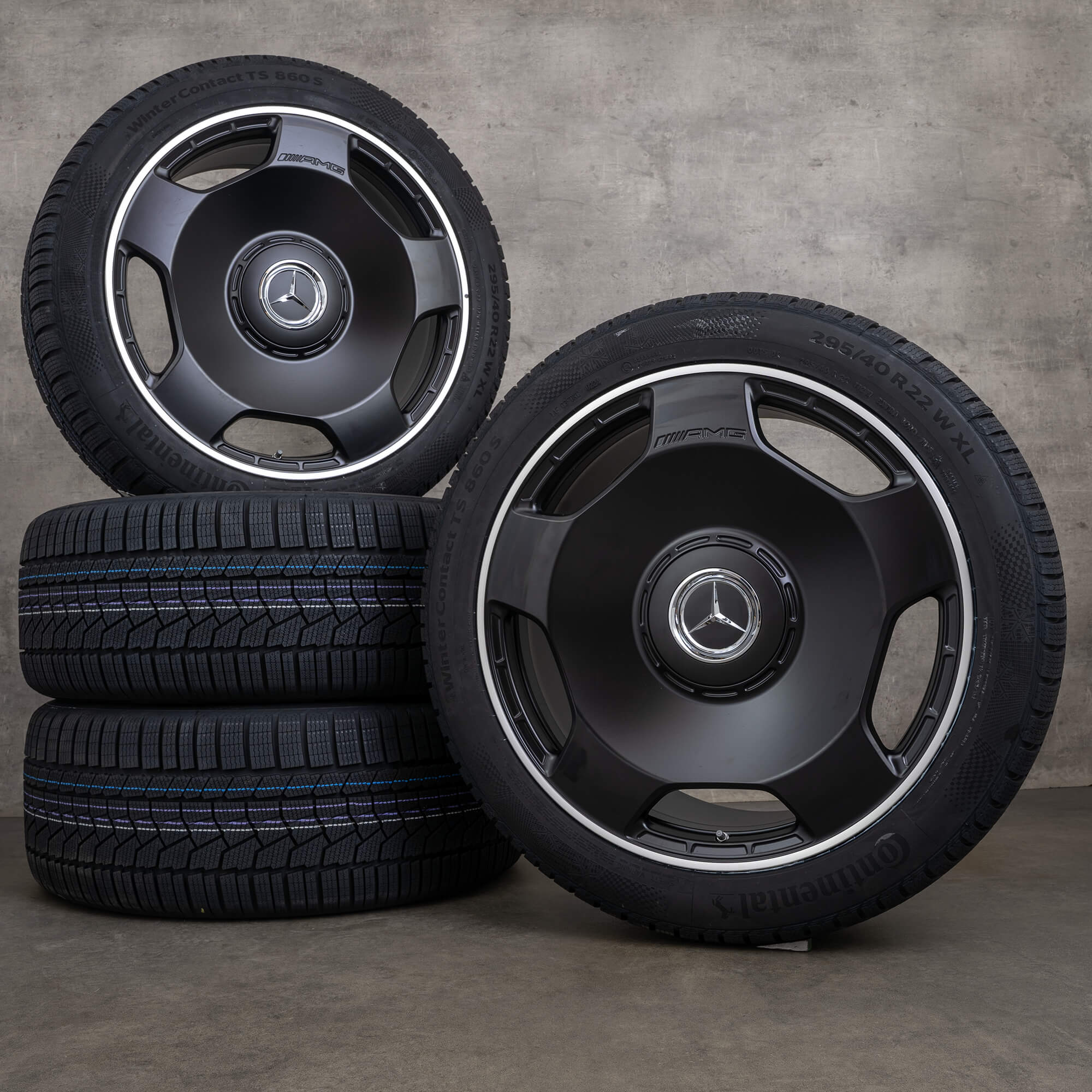 OEM Mercedes Benz G-Class G63 AMG winter wheels 22 inch W463 W465 rims monoblock A4634014100 black matt glossy turned NEW