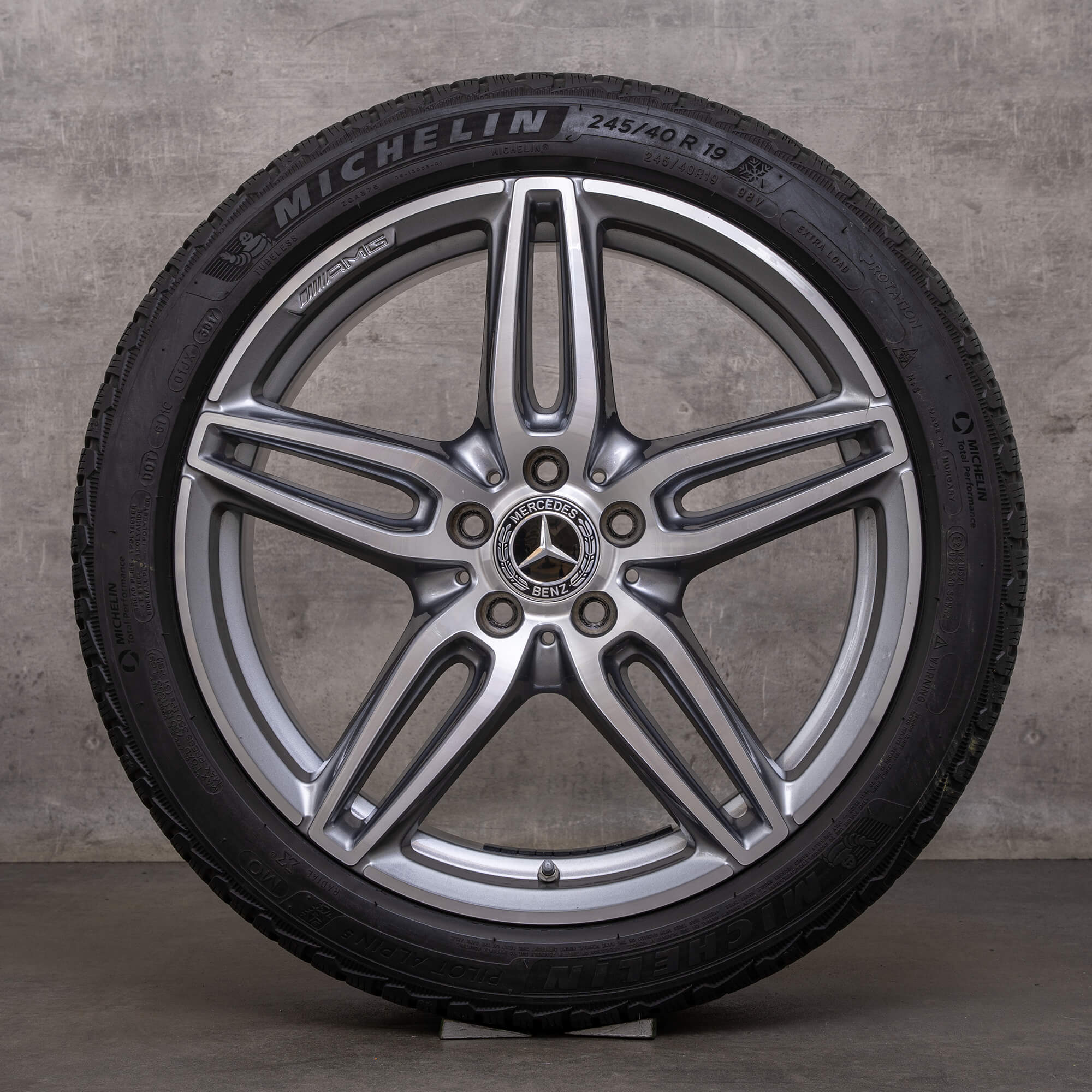 Genuine AMG Mercedes Benz Clase E E43 E53 neumáticos de invierno 19 pulgadas W213 S213 C238 A238 llantas A2134013800 A2134012000 gris himalaya brillante torneado