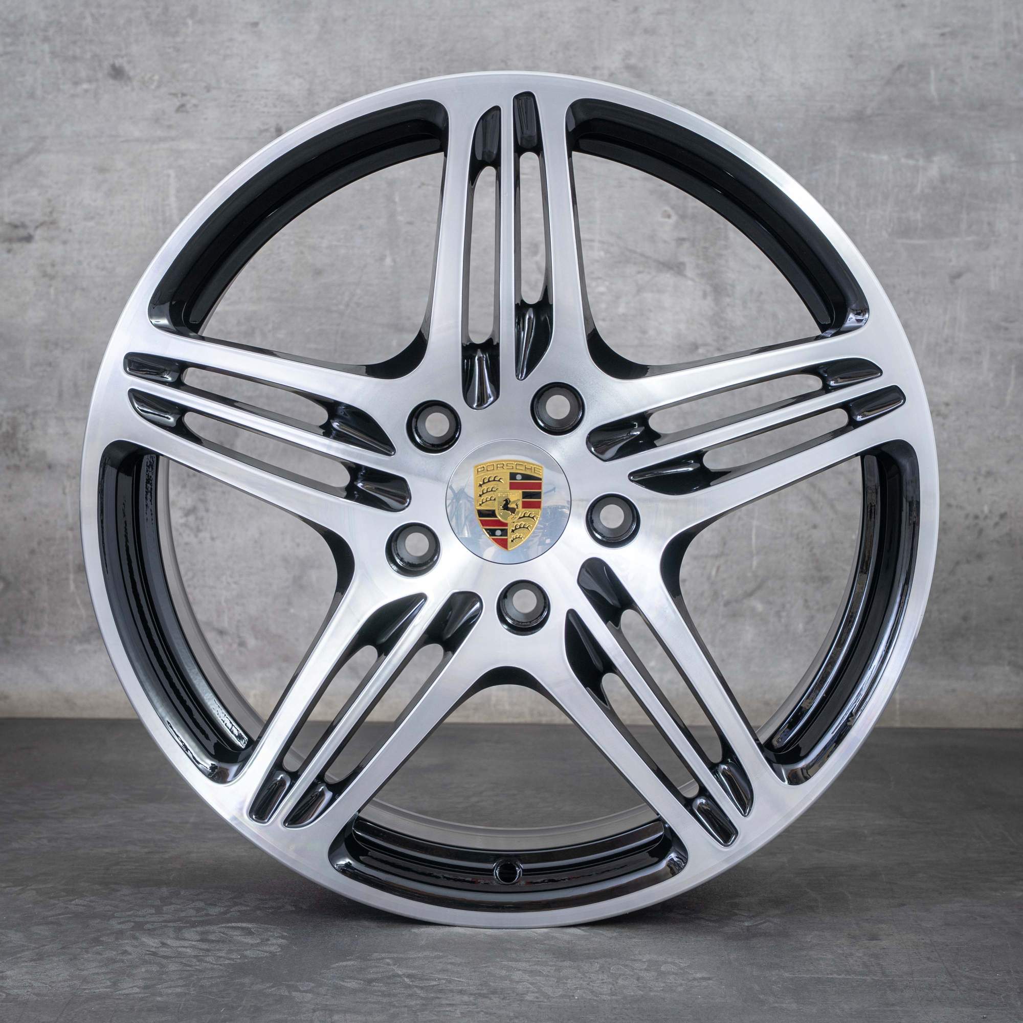 Jantes originais Porsche 997 de 19 polegadas Turbo & S 99736215605 99736216202 preto polido NOVO