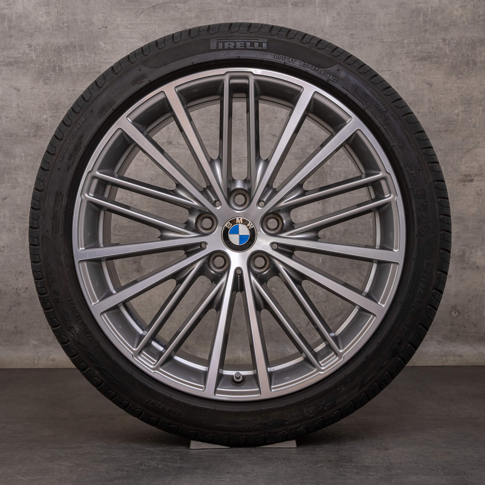 Original BMW 5er Felgen 19 Zoll G30 G31 Sommerräder Styling 635 6863422 6863423 ferricgrey glanzgedreht