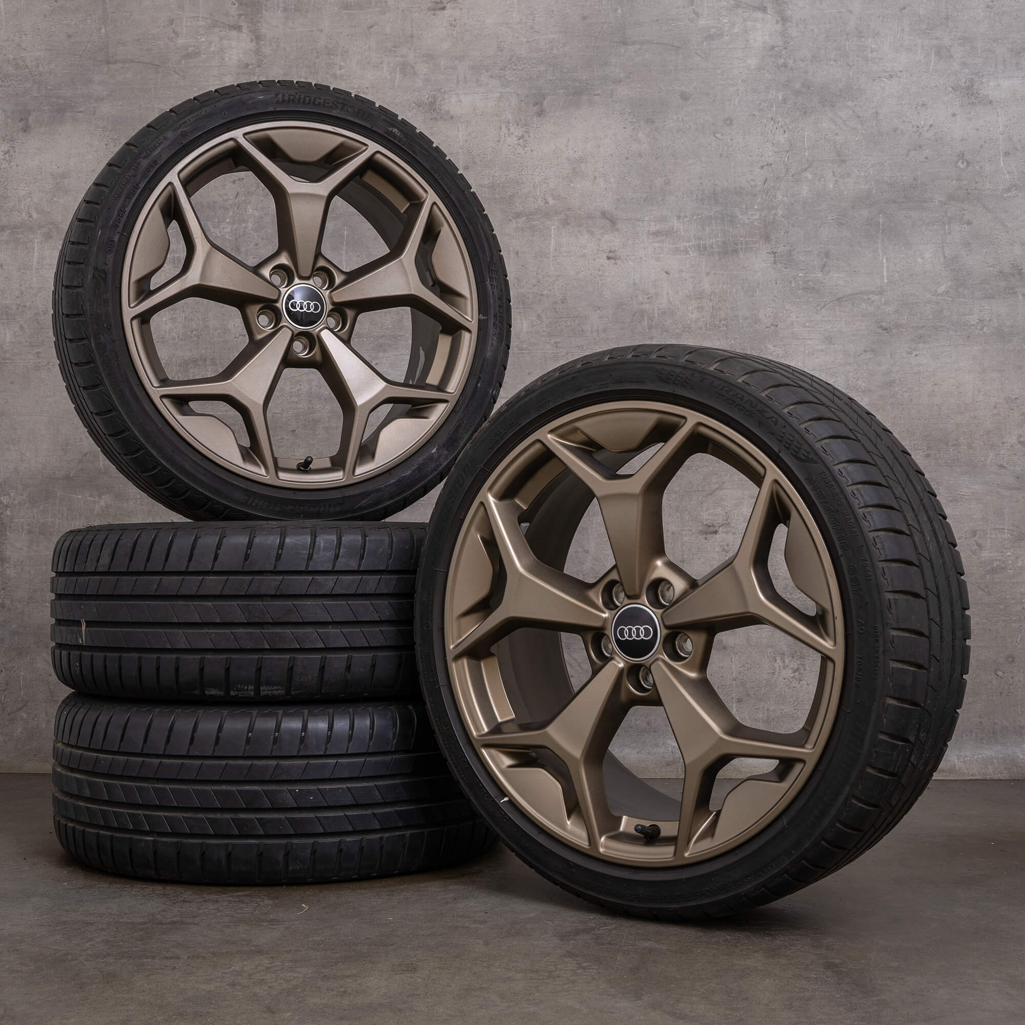OEM Audi A1 rims 18 inch GB Sportback summer tires 82A601025AK bronze
