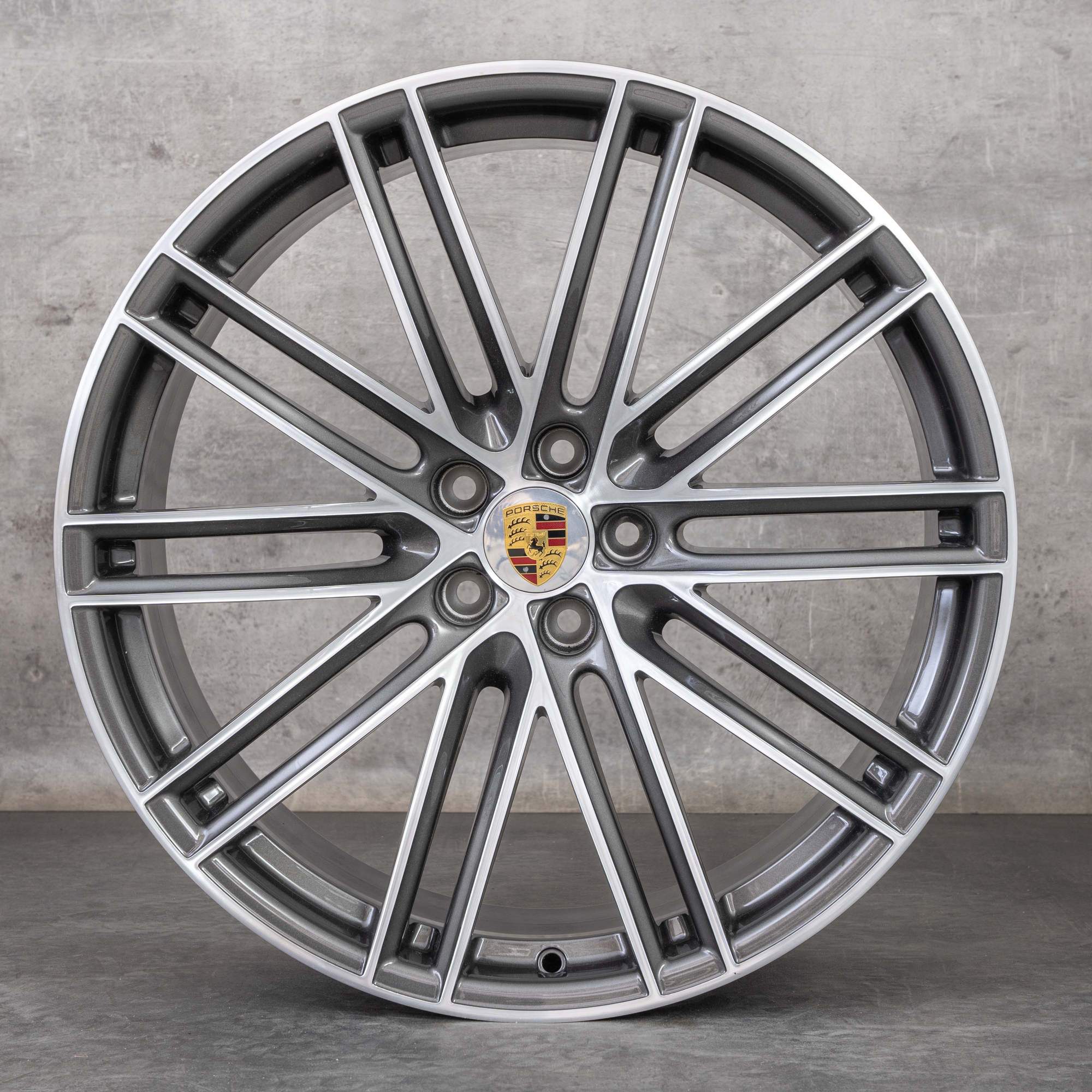 Oryginalne felgi Porsche Macan II & III 21 cali letnie koła 95B601025DN 95B601025DP tytanowe polerowane NOWE