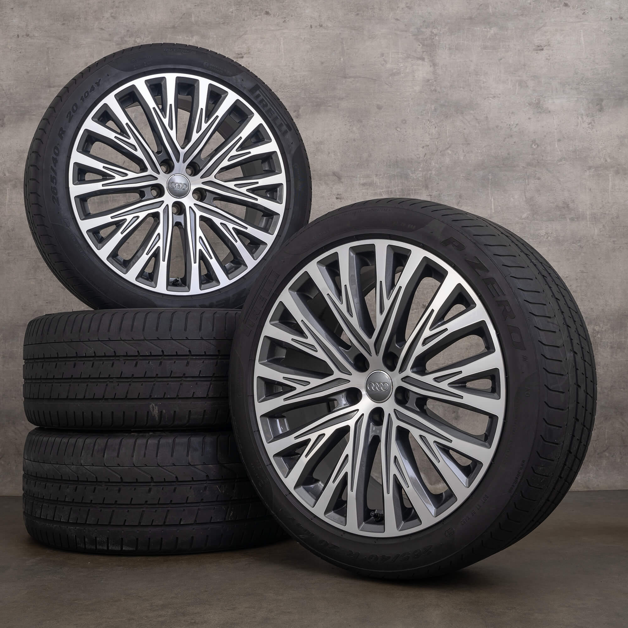 Original Audi A8 S8 Winterräder 20 Zoll 4N D5 Felgen 4N0601025M titan glanzgedreht