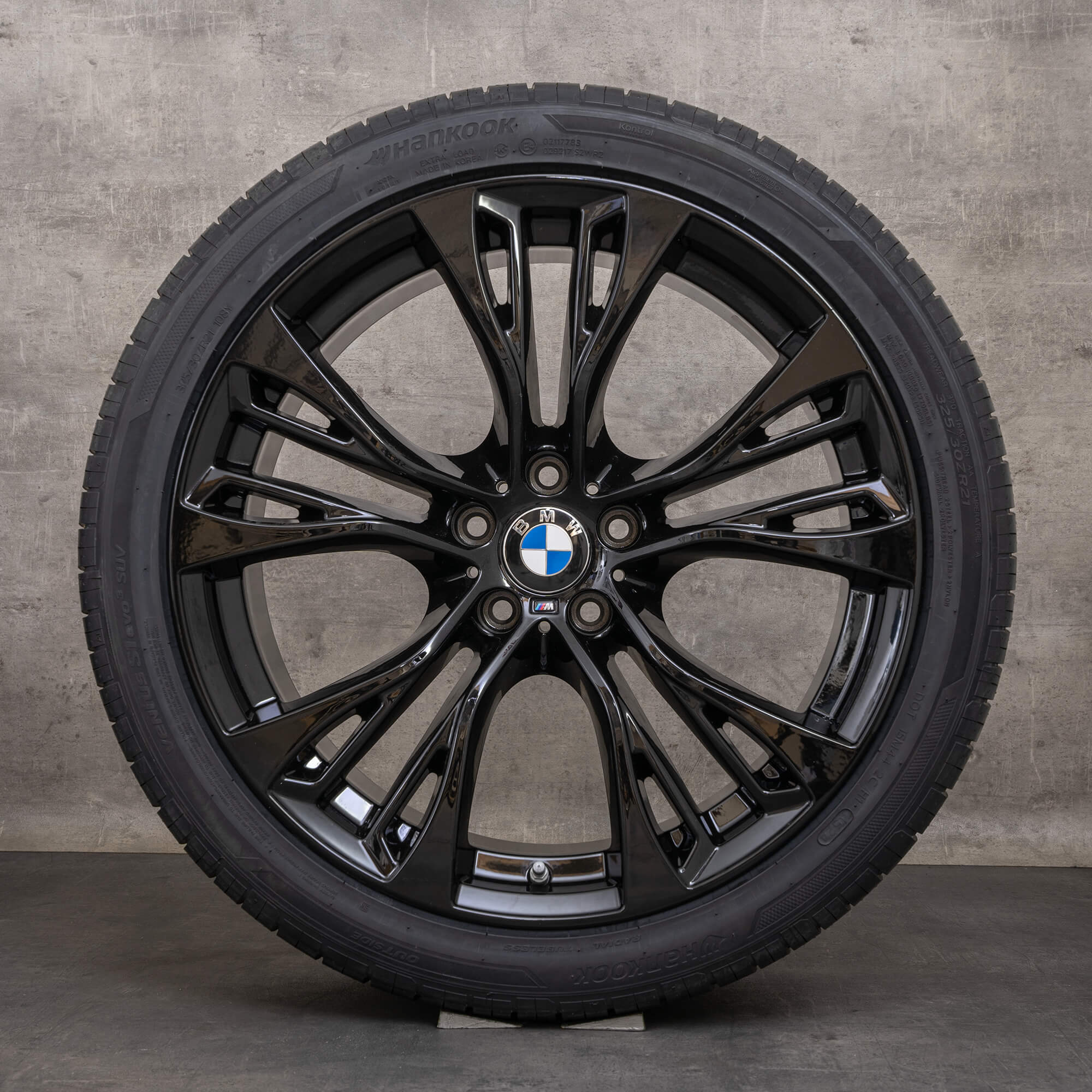 Original BMW X5 X6 jante 21 inch E70 F15 E71 F16 stil roți de vară 599 M 6859423 6859424 negru lucios