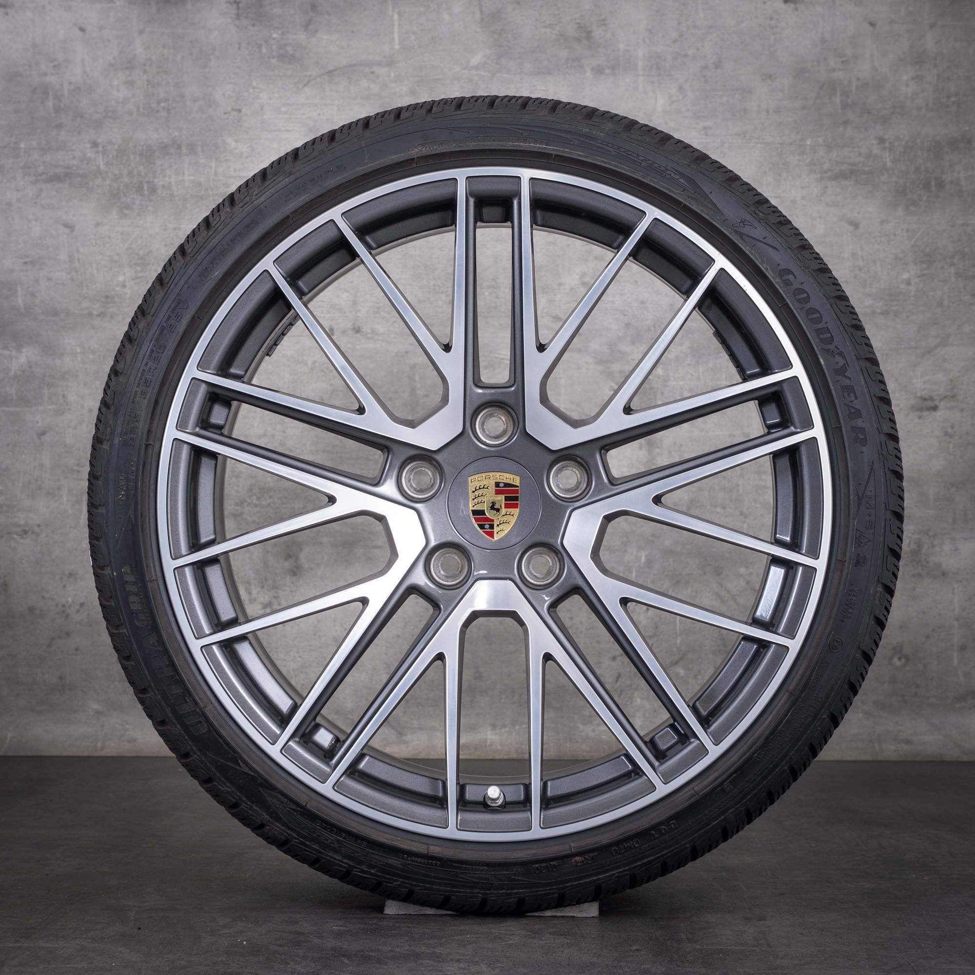 Originale Porsche 992 vinterhjul 20 21 tommer Turbo S Cabriolet-fælge 992044603AA titan front diamantslebet