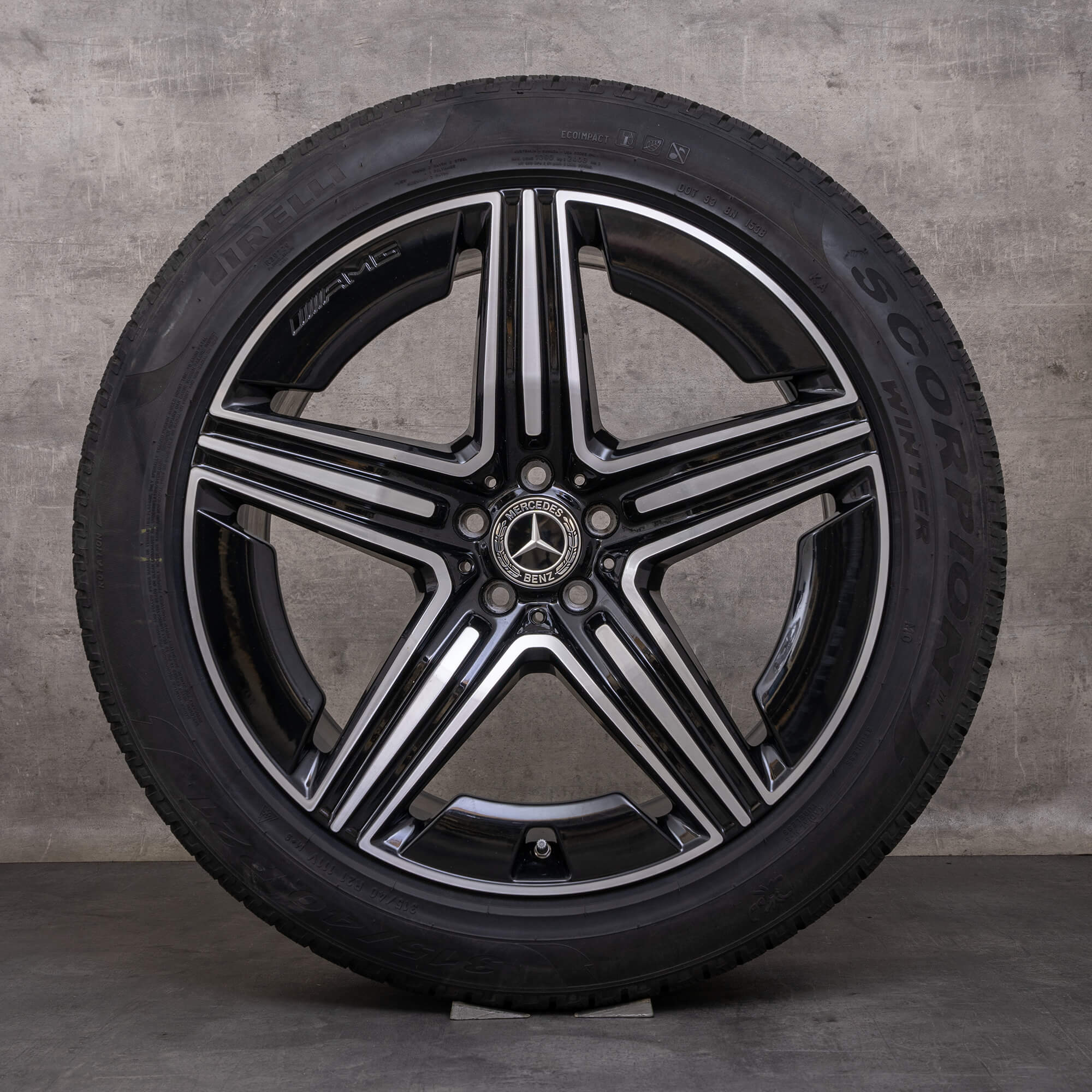 OEM Mercedes Benz GLE AMG winter wheels 21 inch V167 C167 rims A1674014301 A1674014401 black glossy turned