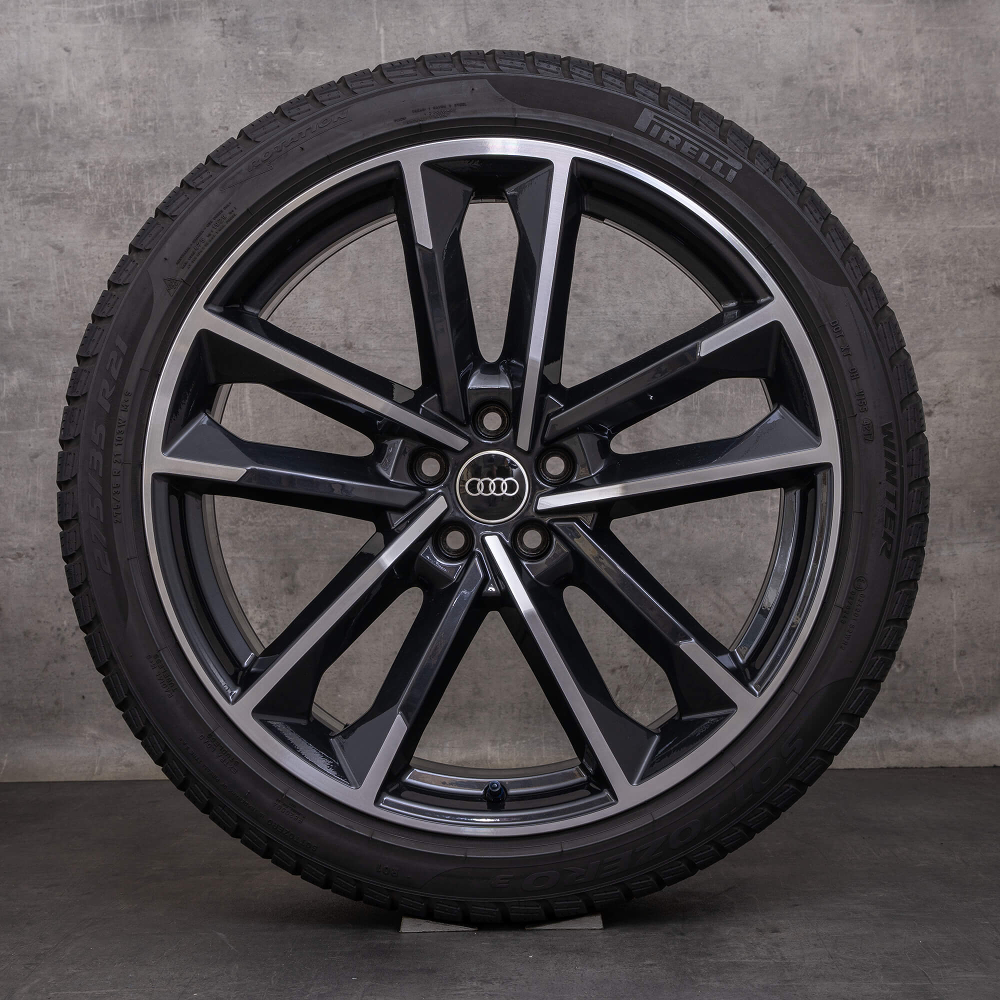 Originali Audi A7 S7 RS7 cerchi auto 21 pollici 4G C7 estivi 4G8601025AS nero lucidato frontalmente