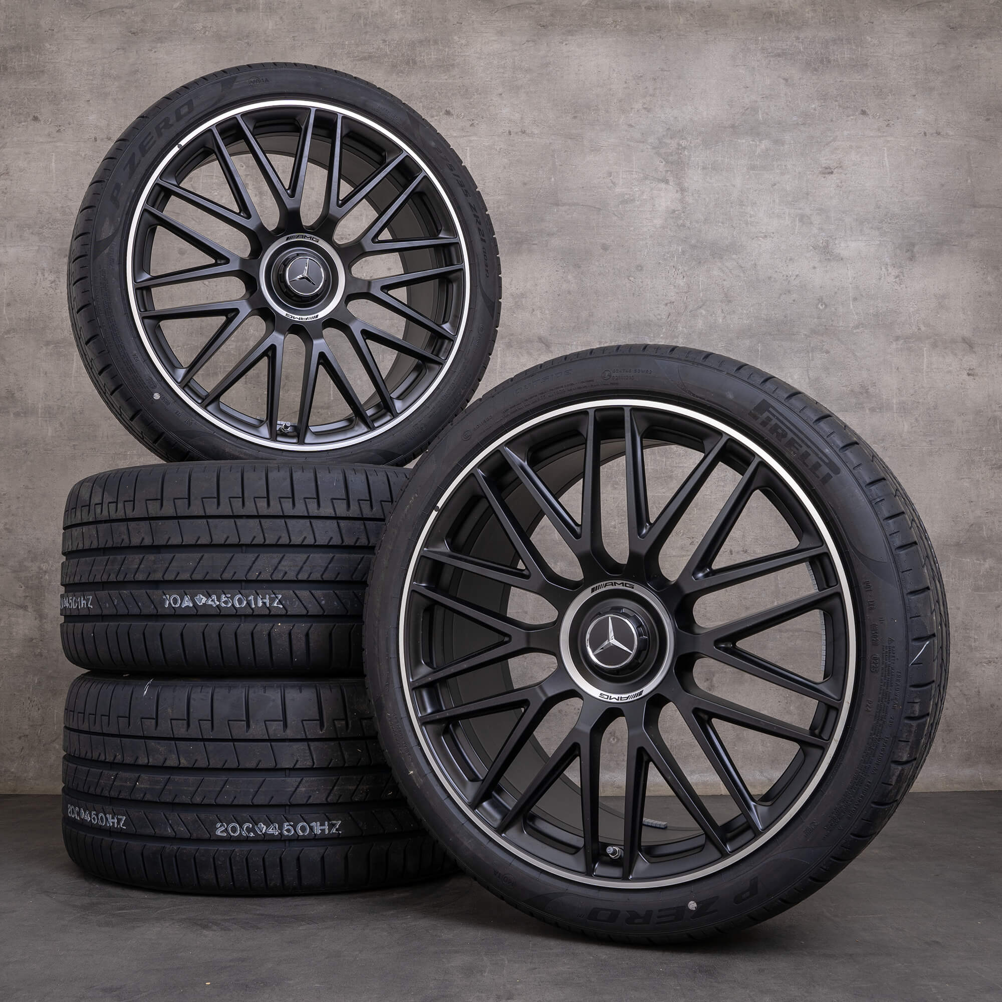 Originální letni disky Mercedes Benz AMG GT 43 21 palců C192 A2324012900 A1924010600 černé matné lesklé soustružené NOVÉ