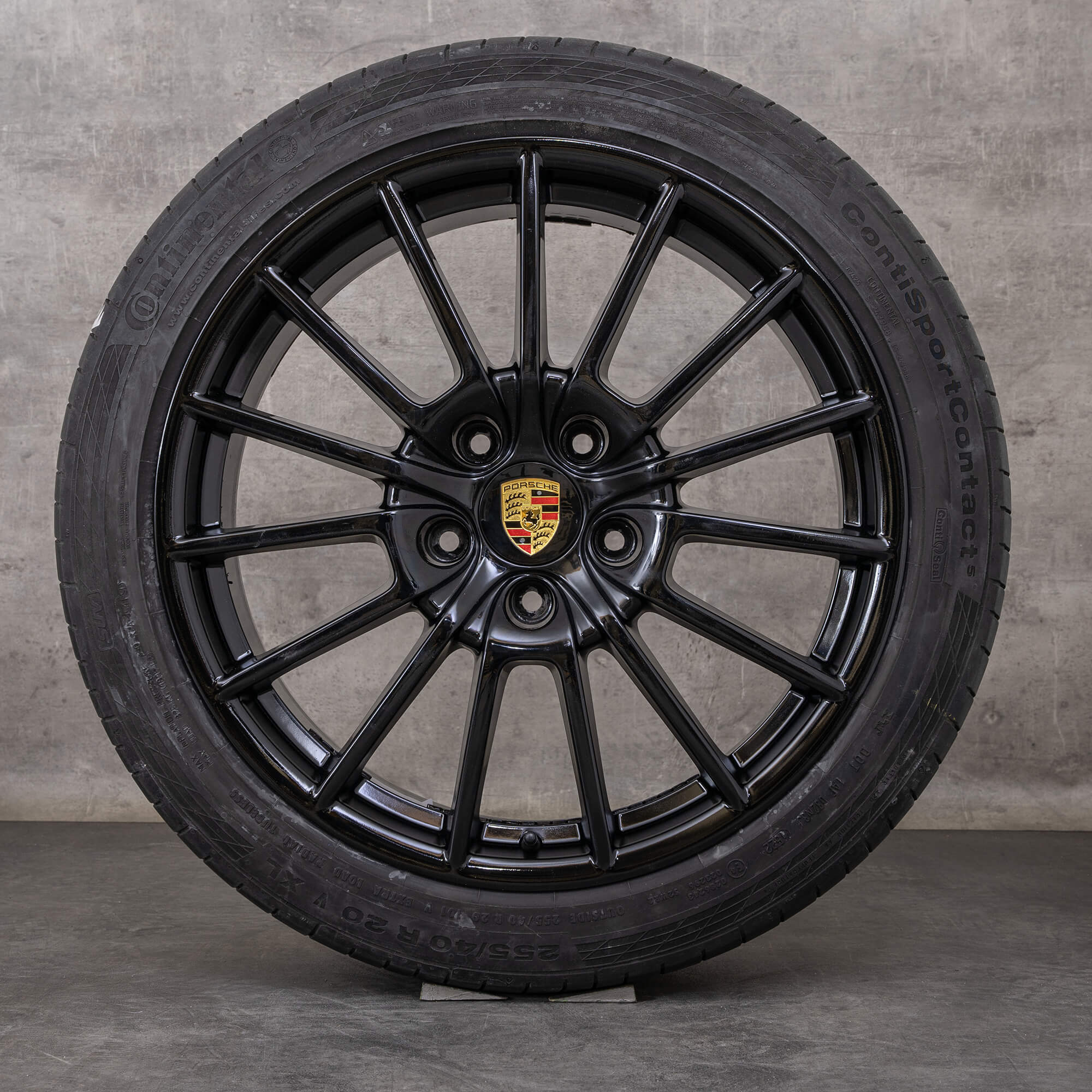 Original Porsche Panamera Felgen 20 Zoll 970 Sommerräder 97036298000 97036298001 schwarz glanz