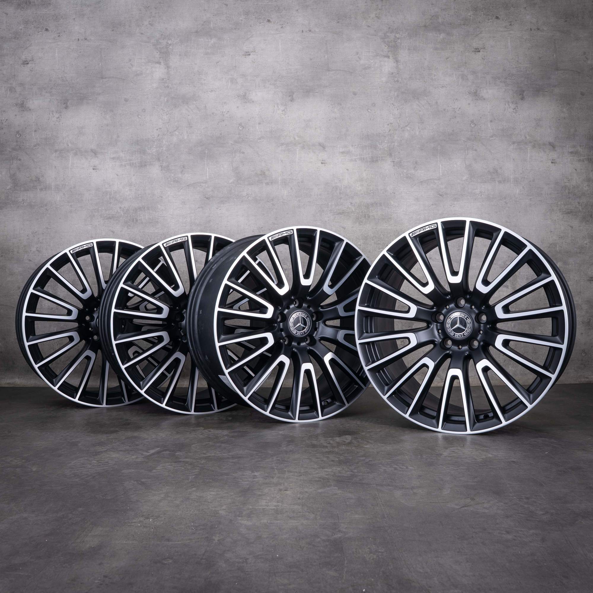 OEM Mercedes-Benz G-Class G 63 AMG 22inch rims W465 W463A A4654011000 Black Satin Matte diamond cut