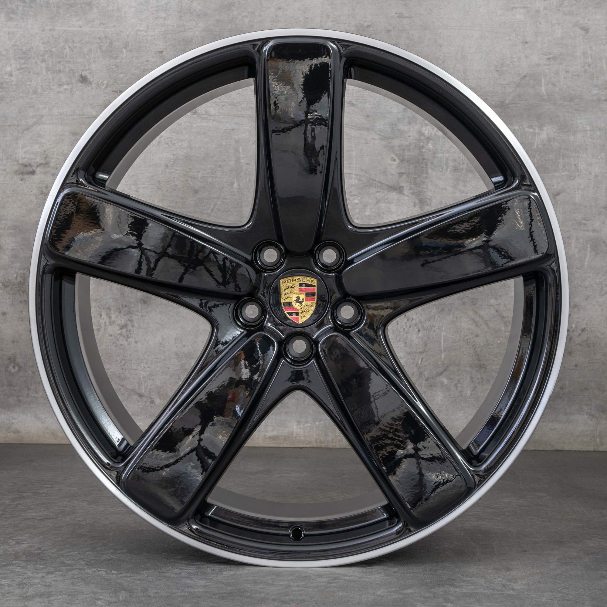 Jantes originais Porsche Macan II de 21 polegadas 95B601025AC 95B601025AE preto polido NOVO