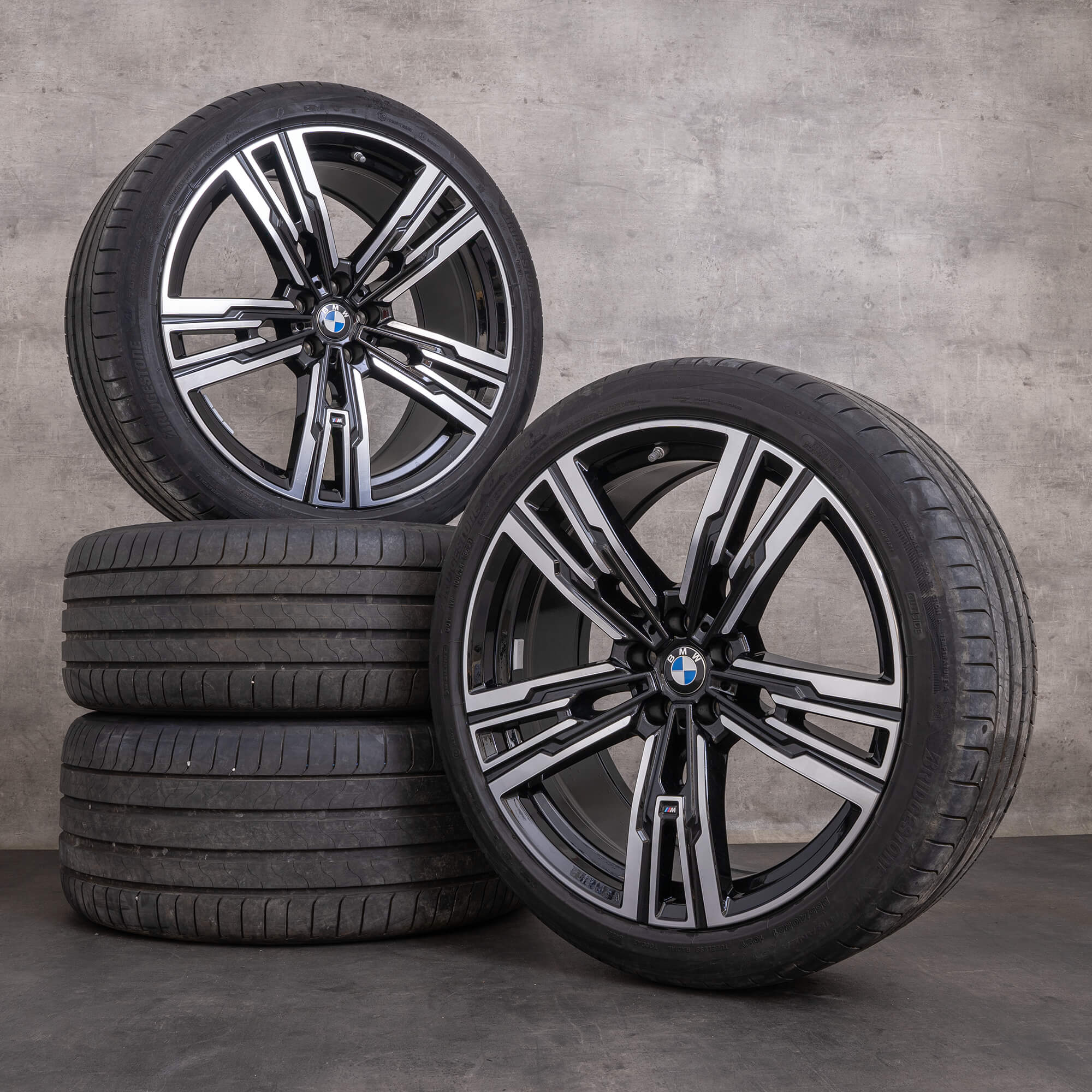 Oryginalne felgi BMW serii 7 i7 X3 21 cali G70 G45 letnie koła stylizowane 908 M 5A19DF0 5A19DF1 czarne polerowane toczone