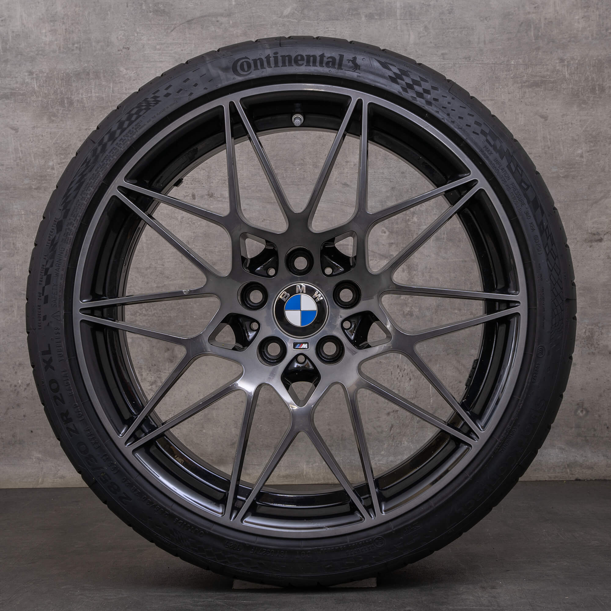 Jantes originais BMW M3 M4 de 20 polegadas F80 F82 F83 jantes verão styling 666 M 2287500 2287501 preto brilhante torneado
