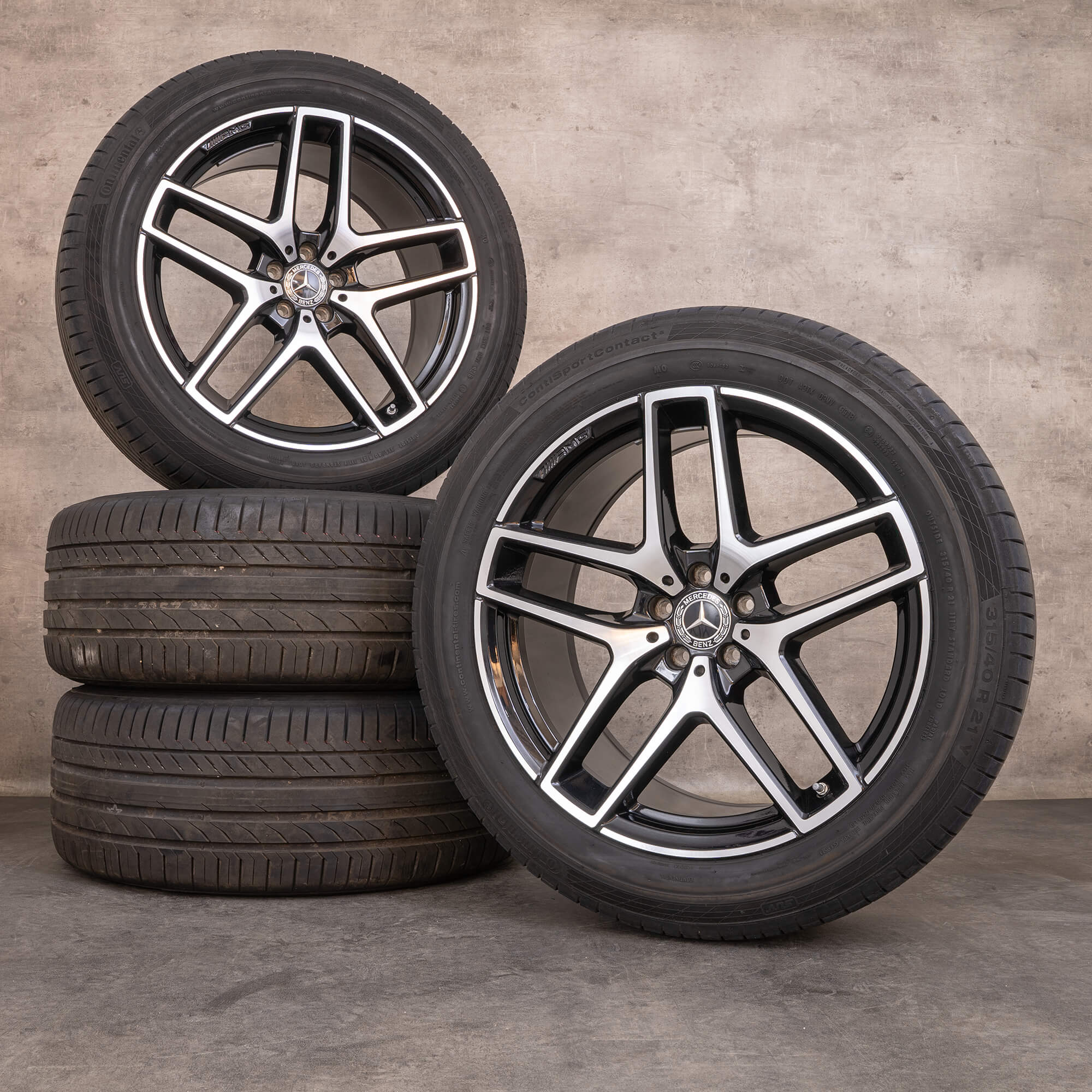 OEM Mercedes Benz GLE & 43 63 S AMG Rims 21 inch C292 summer wheels A2924012900 A2924011700 black glossy turned