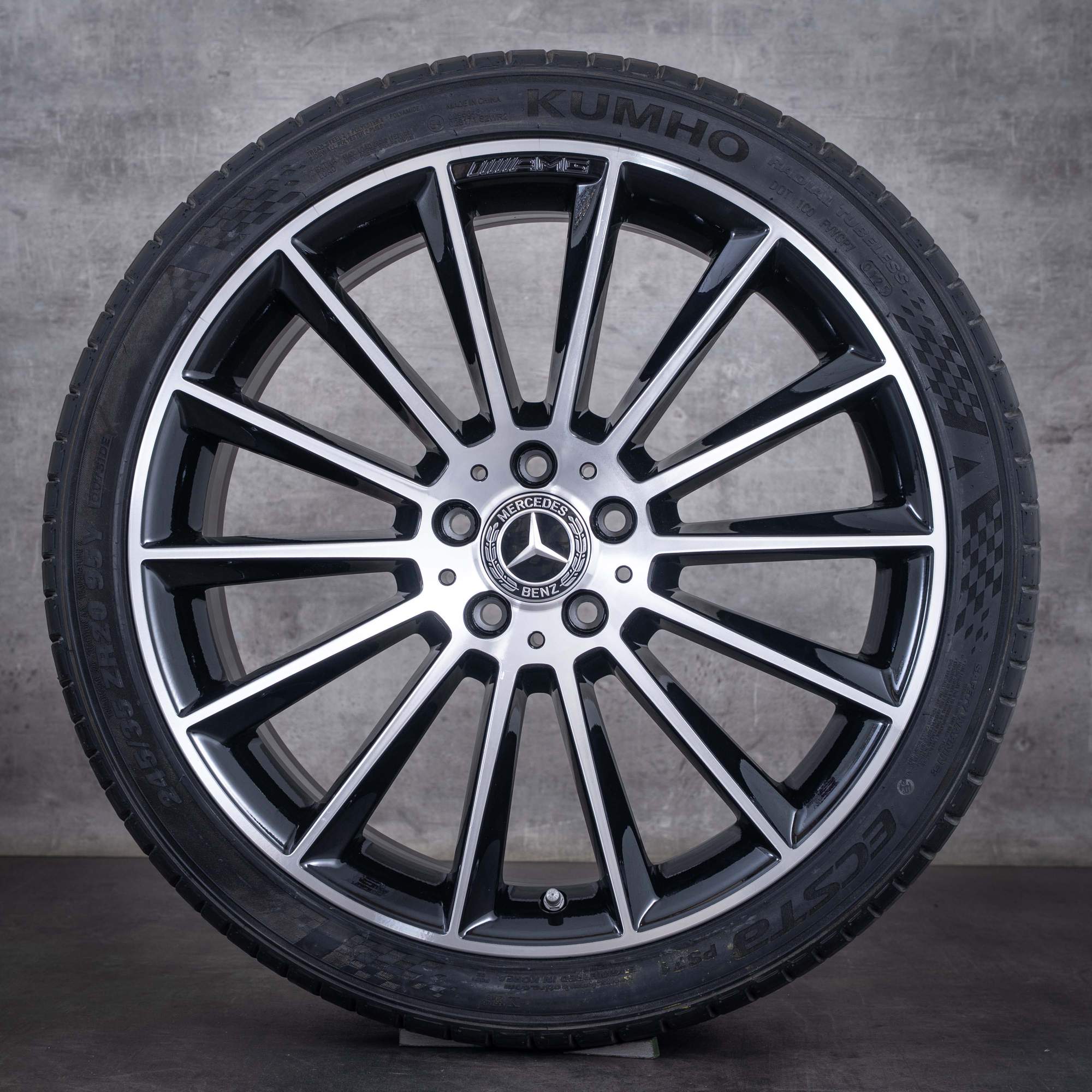 OEM Mercedes-Benz E-Class AMG 20inch rims W213 S213 C238 A238 summer wheels A2134012200 A2134012300 black front diamond cut NEW
