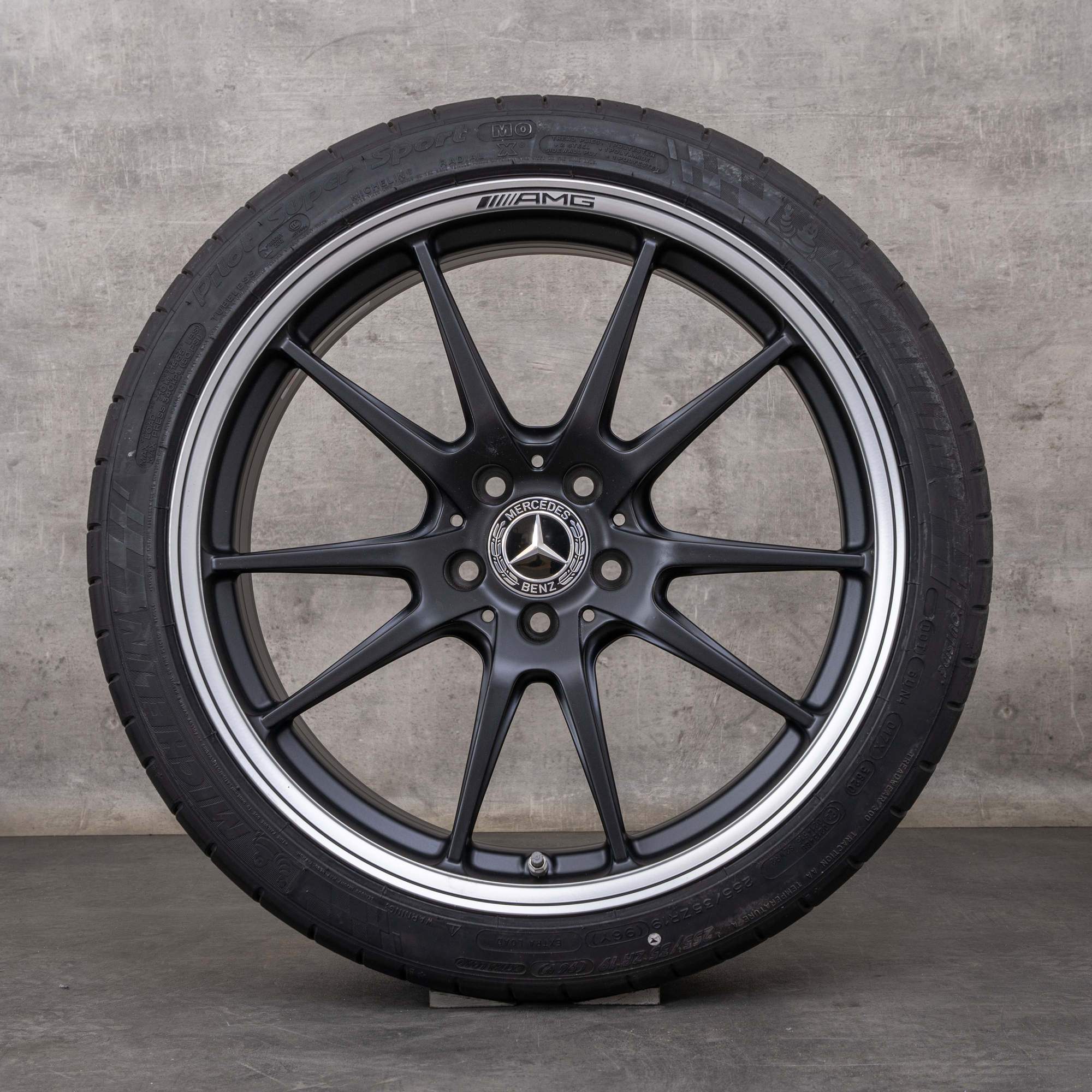 Alkuperäiset Mercedes Benz C-sarja C63 & S AMG vanteet 19 20 tuuman C205 A205 kesäpyörät A2054017400 A2054017500 musta matta kiillotettu
