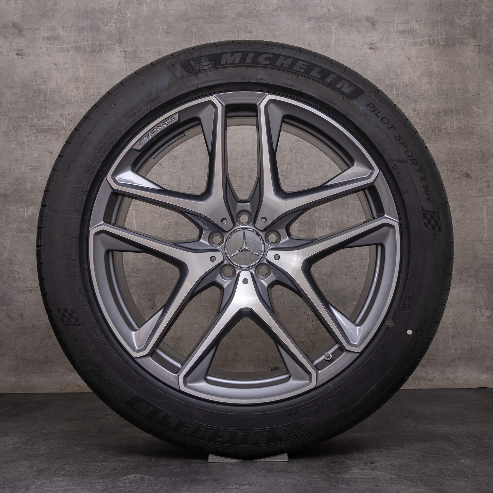 Genuine Mercedes Benz GLE 53 63 AMG 4Matic+ jante 21 inch X167 C167 Hybrid summer wheels A1674014200 A1674014300 himalaya grey glossy turned