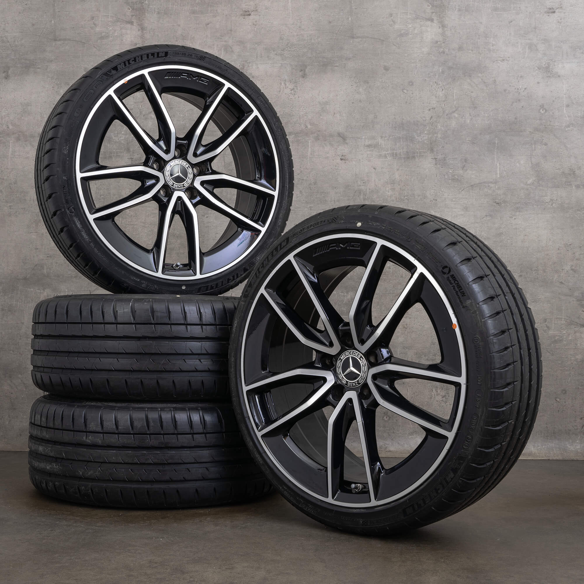 Jantes d'origine Mercedes Benz Classe A 35 AMG 19 pouces W177 V177 jantes été A1774012000 noir brillant