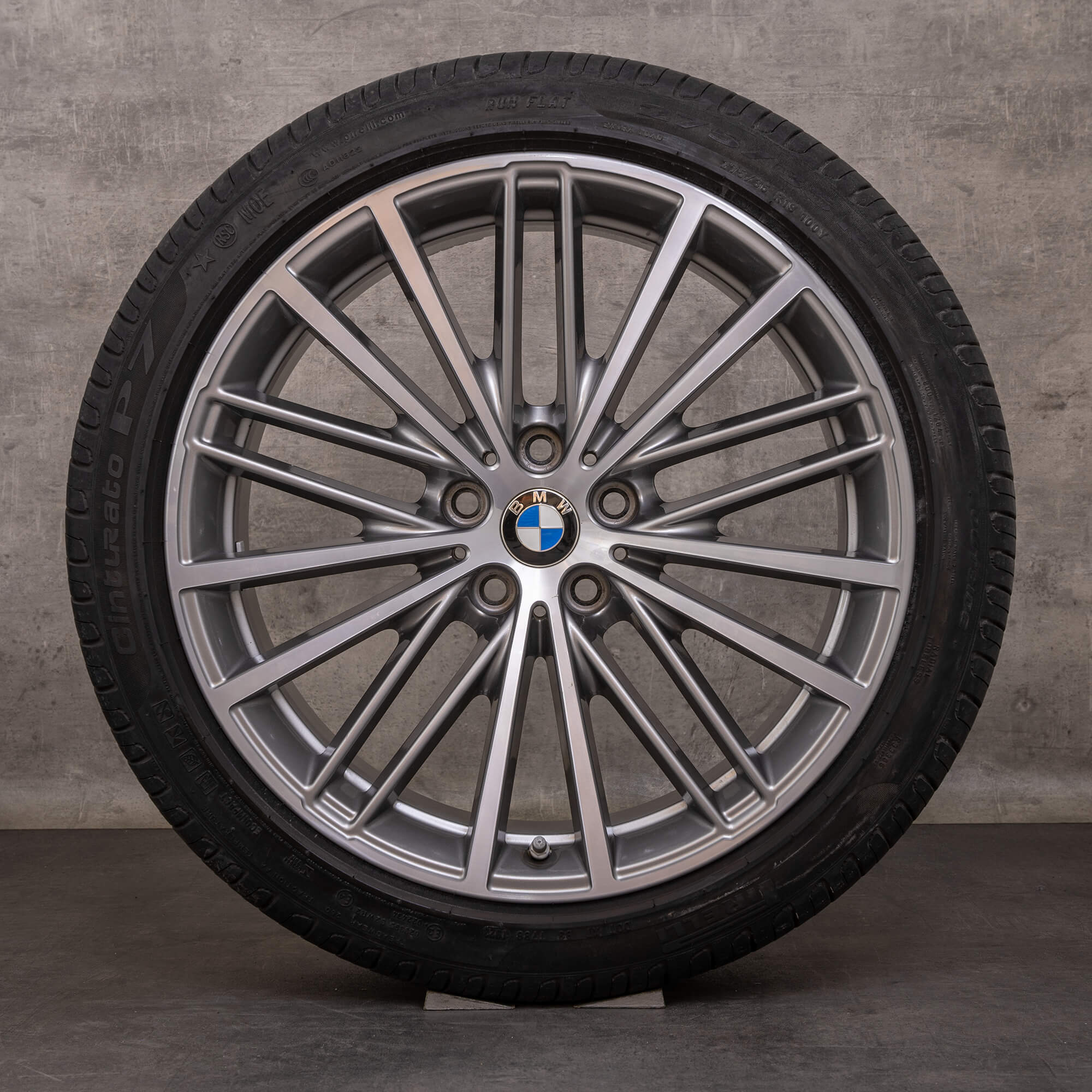 Original BMW 5er Felgen 19 Zoll G30 G31 Sommerräder Styling 635 6863422 6863423 ferricgrey glanzgedreht