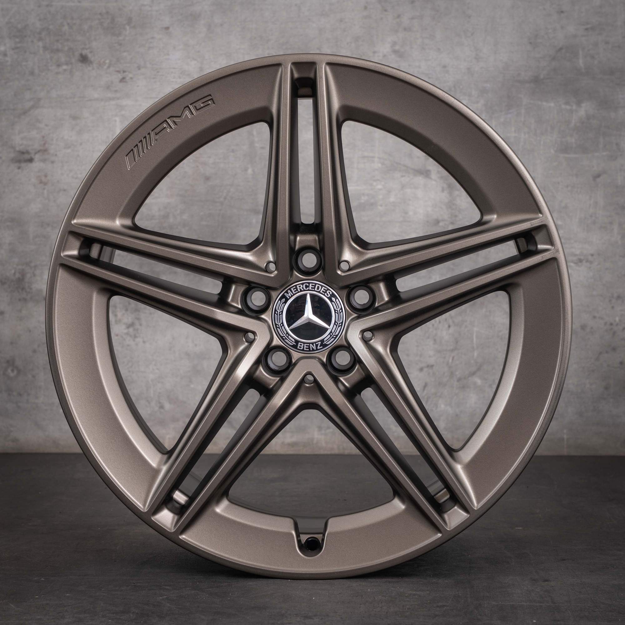 Jante originale Mercedes-Benz Clasa C C63 & S AMG de 19 inci W205 S205 A2054010501 A2054010601 bronz mat