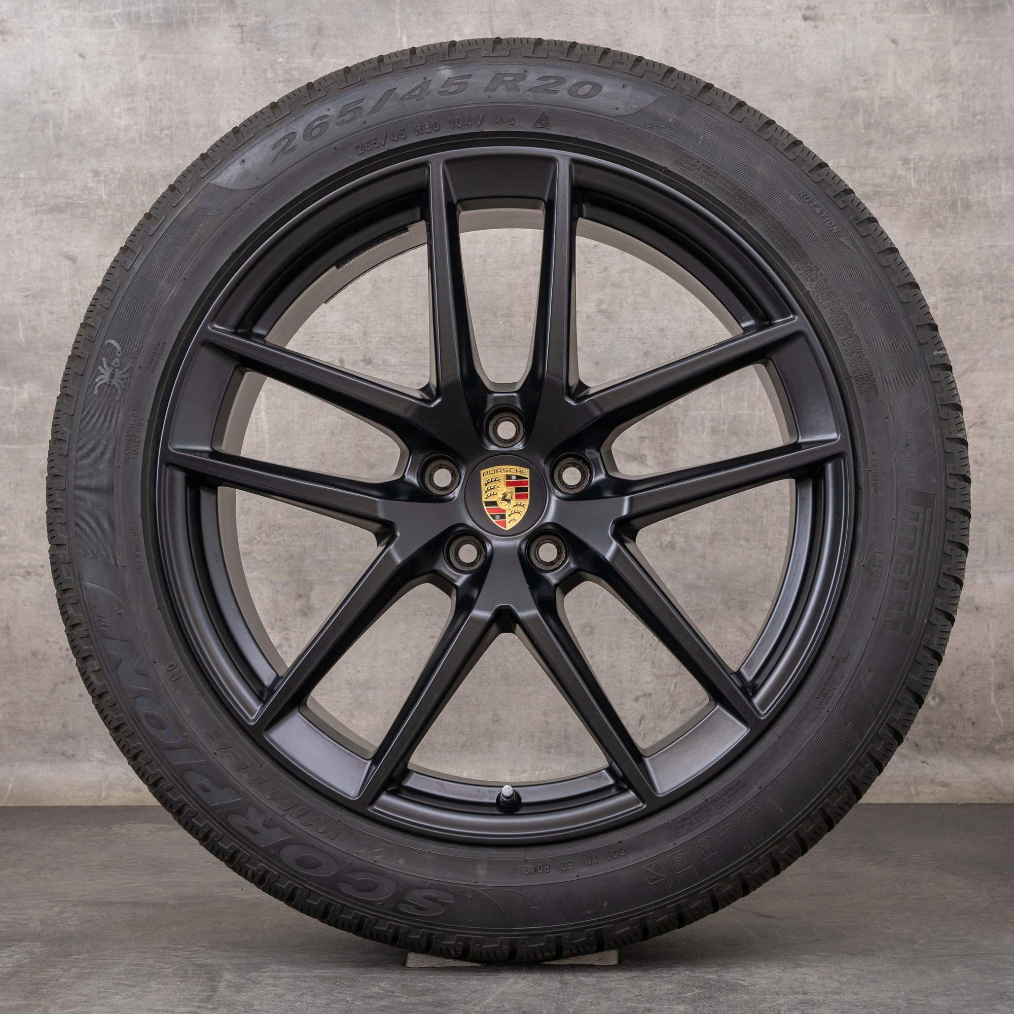 Jantes e pneus inverno originais Porsche Macan III jantes de 20 polegadas 95B601025EJ 95B601025EK preto mate
