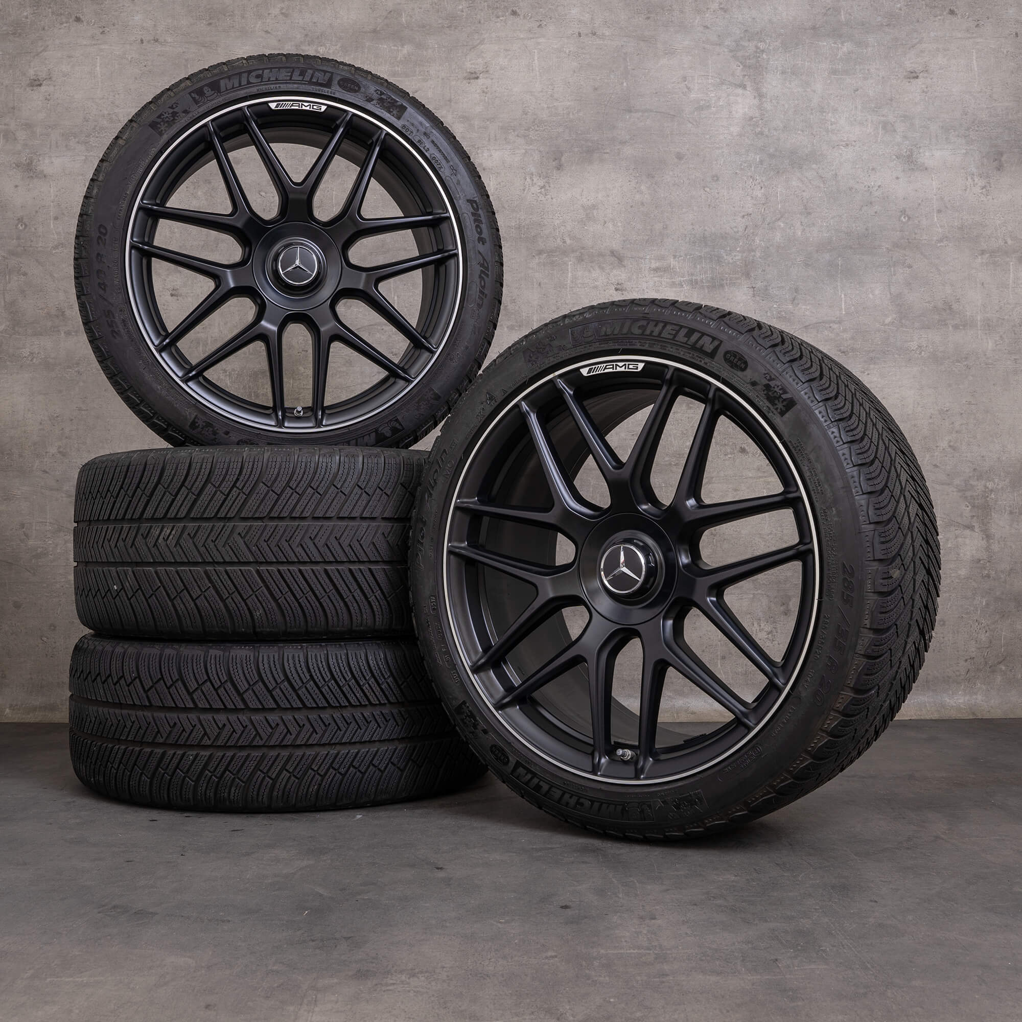 Ekte Mercedes Benz S-Klasse S63 S65 AMG Winterrder 20-tommers W222 A217 C217 Felger A2224014200 A2224014300 svart matt blank snudd