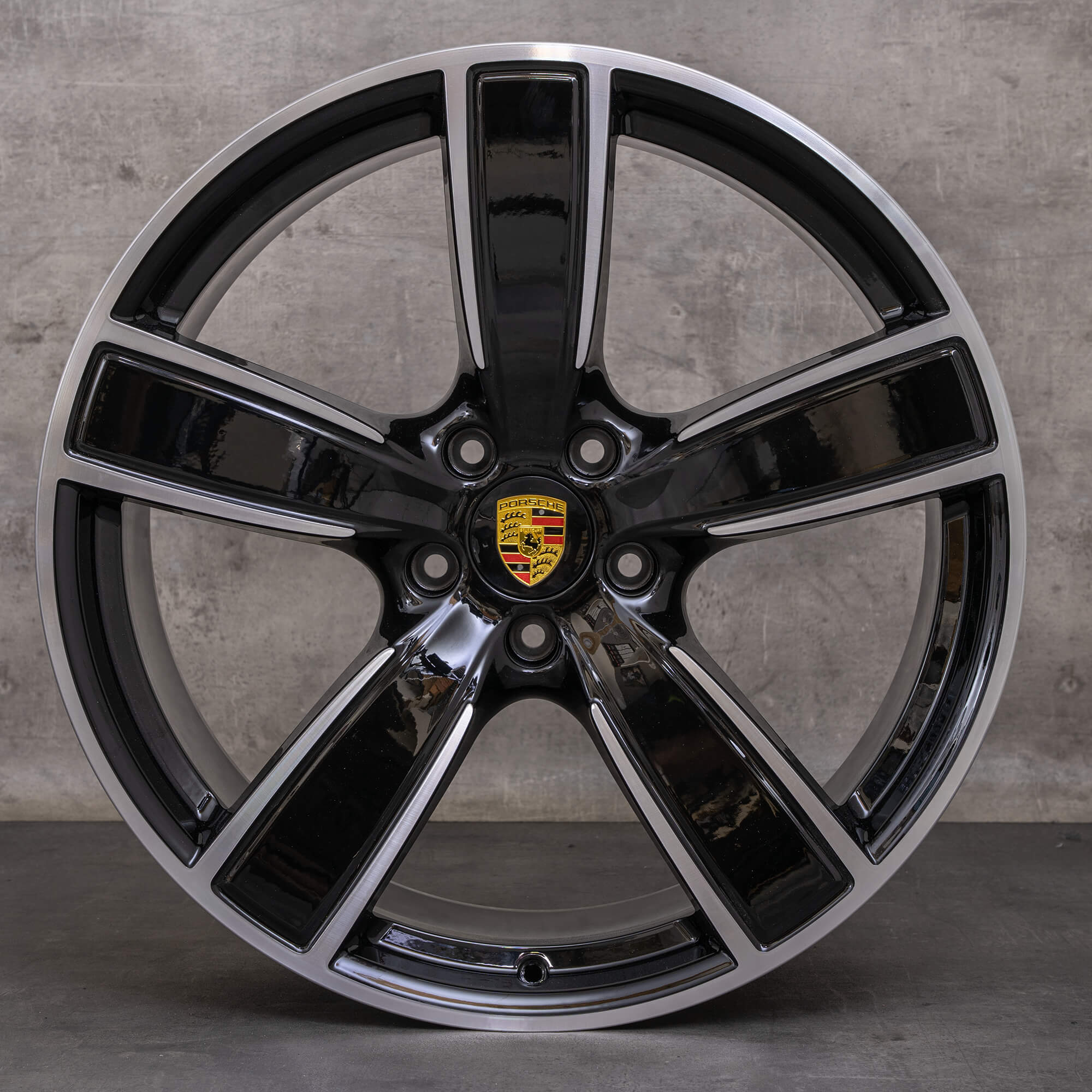 Originele Porsche Cayenne velgen 22 inch 9YA Coup & S GTS E-Hybrid Turbo GT 9Y3601025AP 9Y0601025T zwart gepolijst
