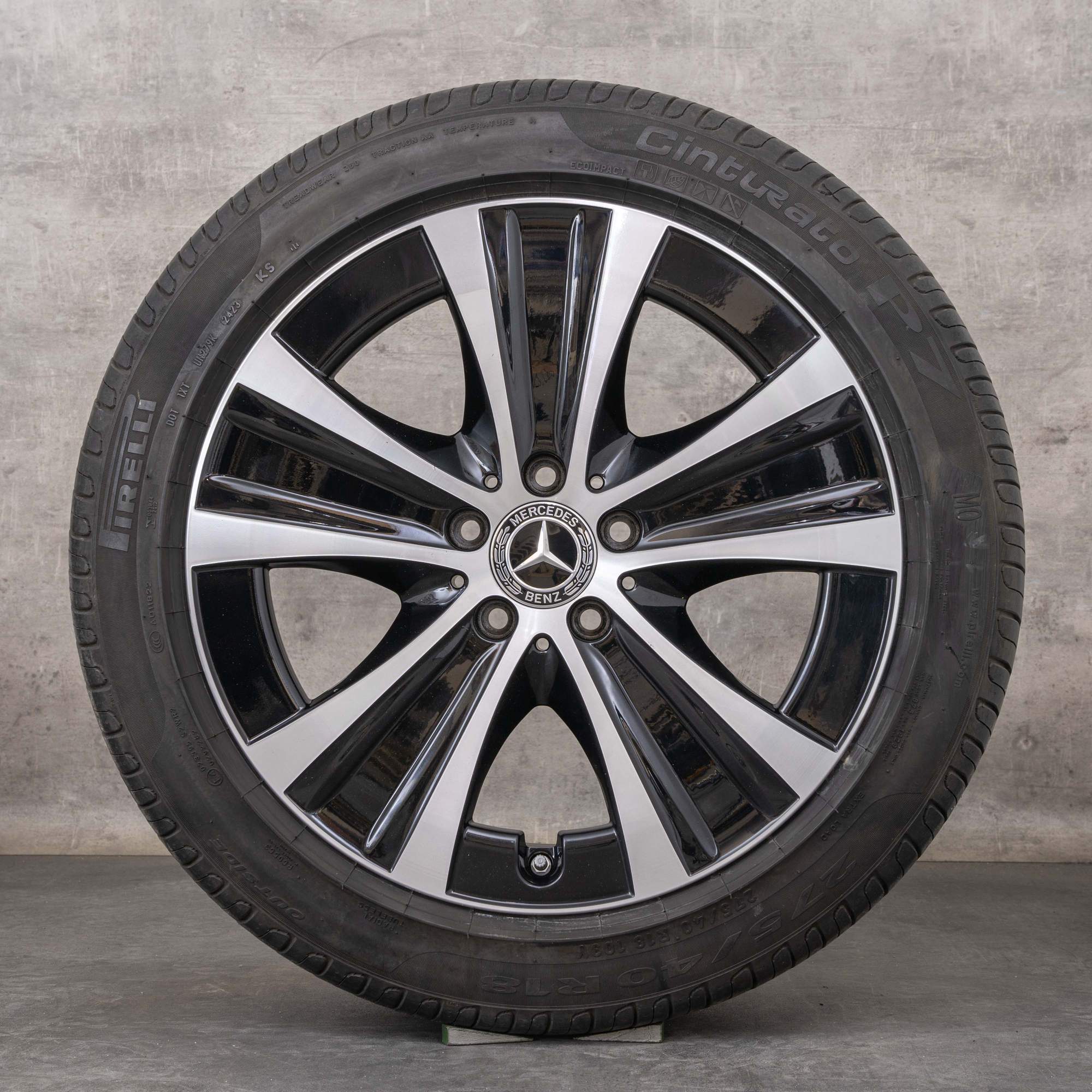 Jantes originais Mercedes Benz Classe E de 18 polegadas W213 S213 C238 A238 jantes verão A2134013700 A2134015300 preto polido virado