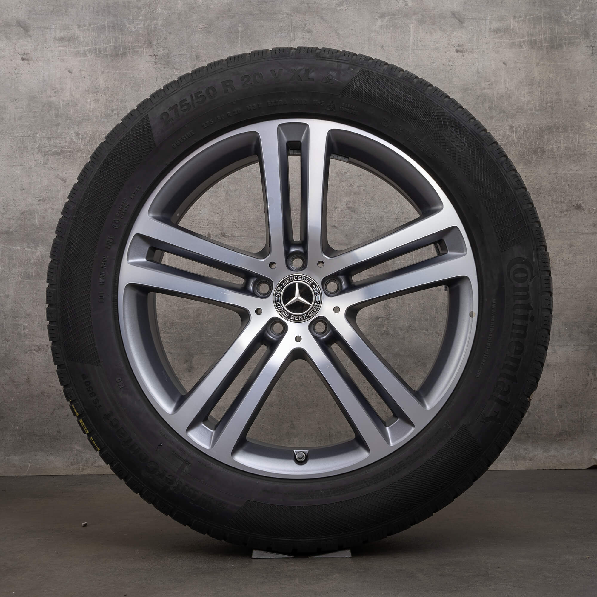 OEM Mercedes Benz GLE winter wheels 20 inch W167 SUV rims A1674012400 A1674012500 himalaya grey glossy turned tires