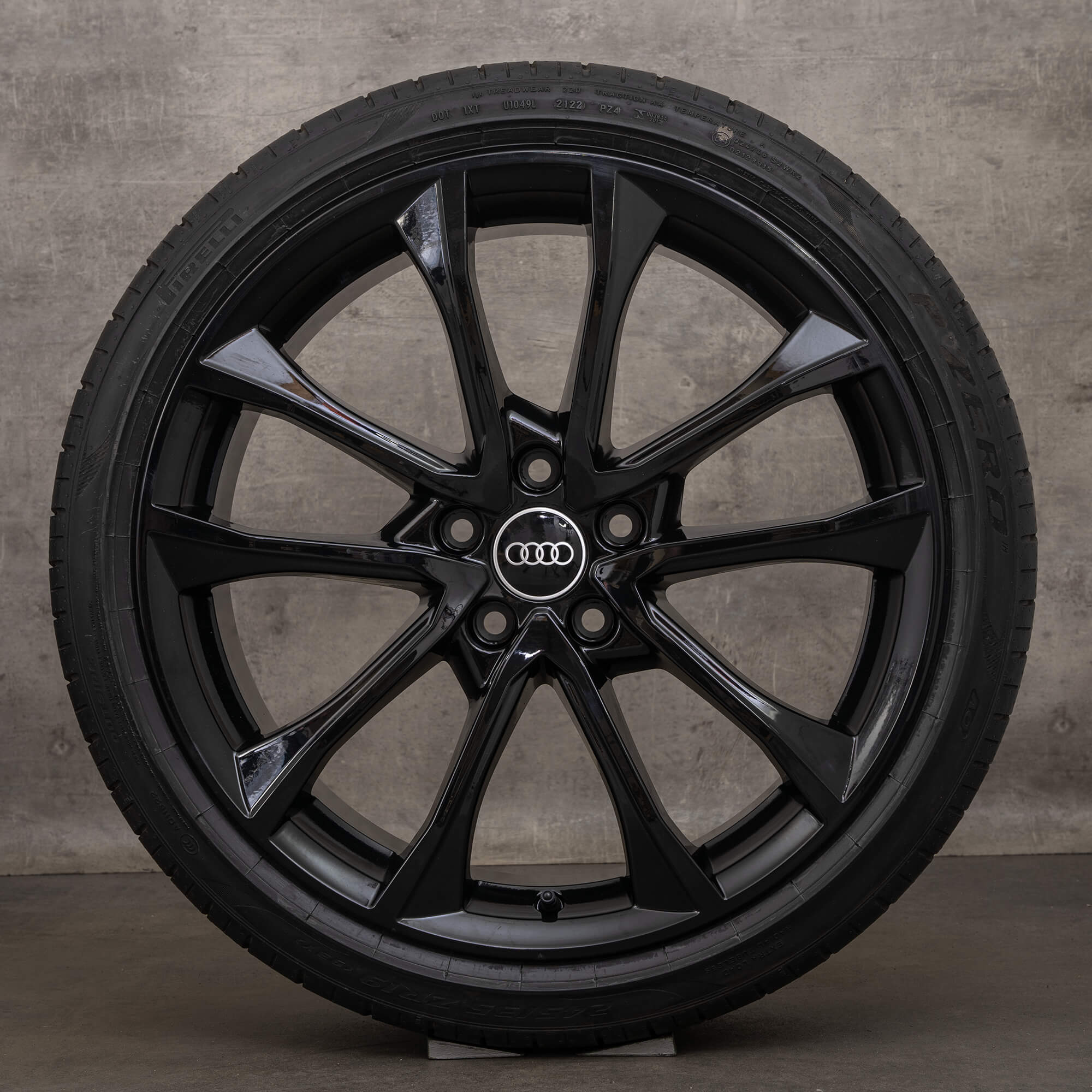 Aidot Audi A4 S4 alkuperäiset vanteet 19 tuuman B9 8W kesäpyörät 8W0601025BF musta kiiltävä