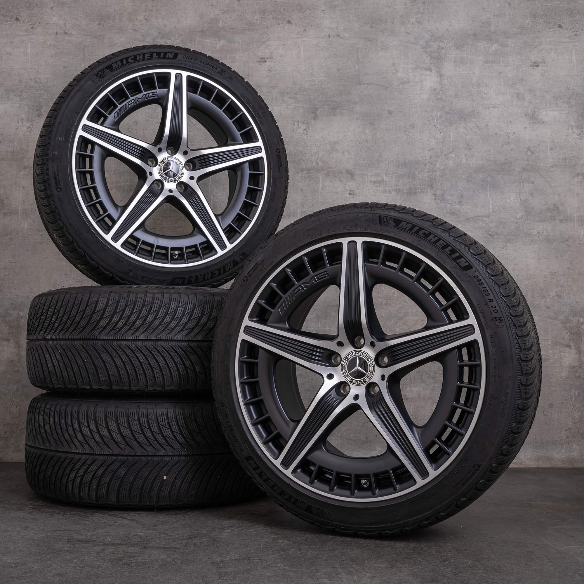 Alkuperäiset Mercedes Benz EQE 43 53 AMG vanteet 20 tuuman V295 talvirenkaat A2954012700 A2954012800 musta matta kiillotettu