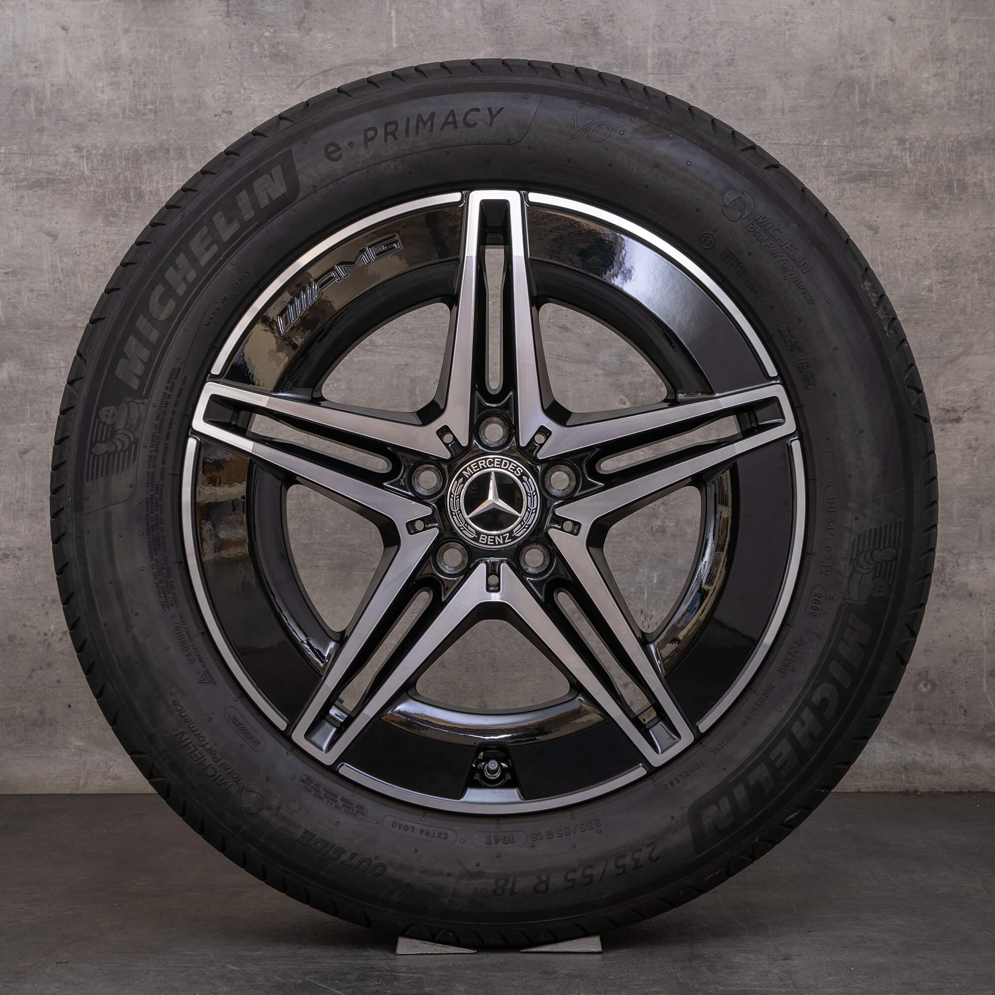 Llantas originales Mercedes Benz EQA EQB AMG 18 pulgadas H243 X243 ruedas de verano A2434011700 negro brillante torneado