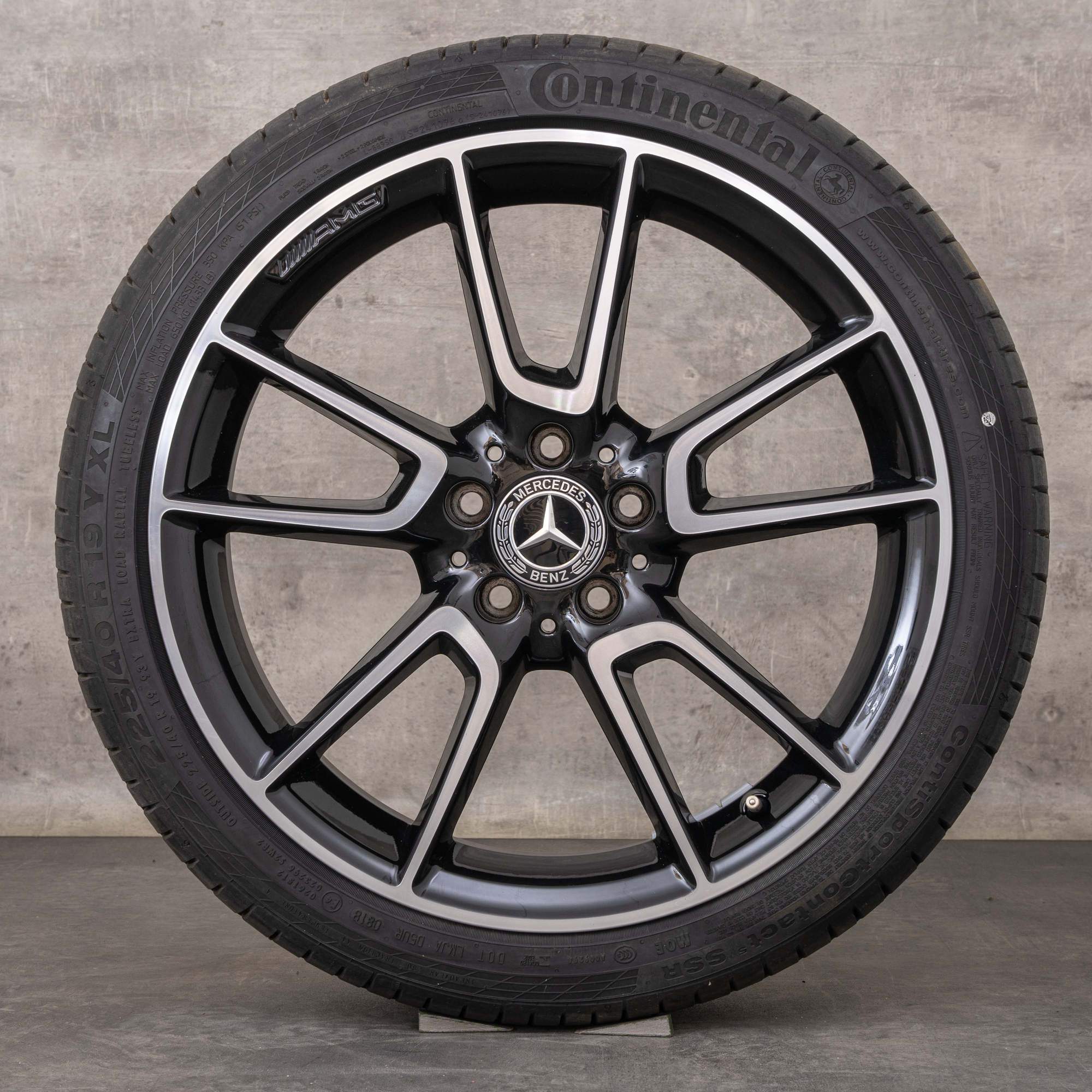 Llantas originales Mercedes Benz Clase C AMG 19 pulgadas W205 S205 C205 A205 llantas de verano A2054012200 A2054012300 negro pulido torneado