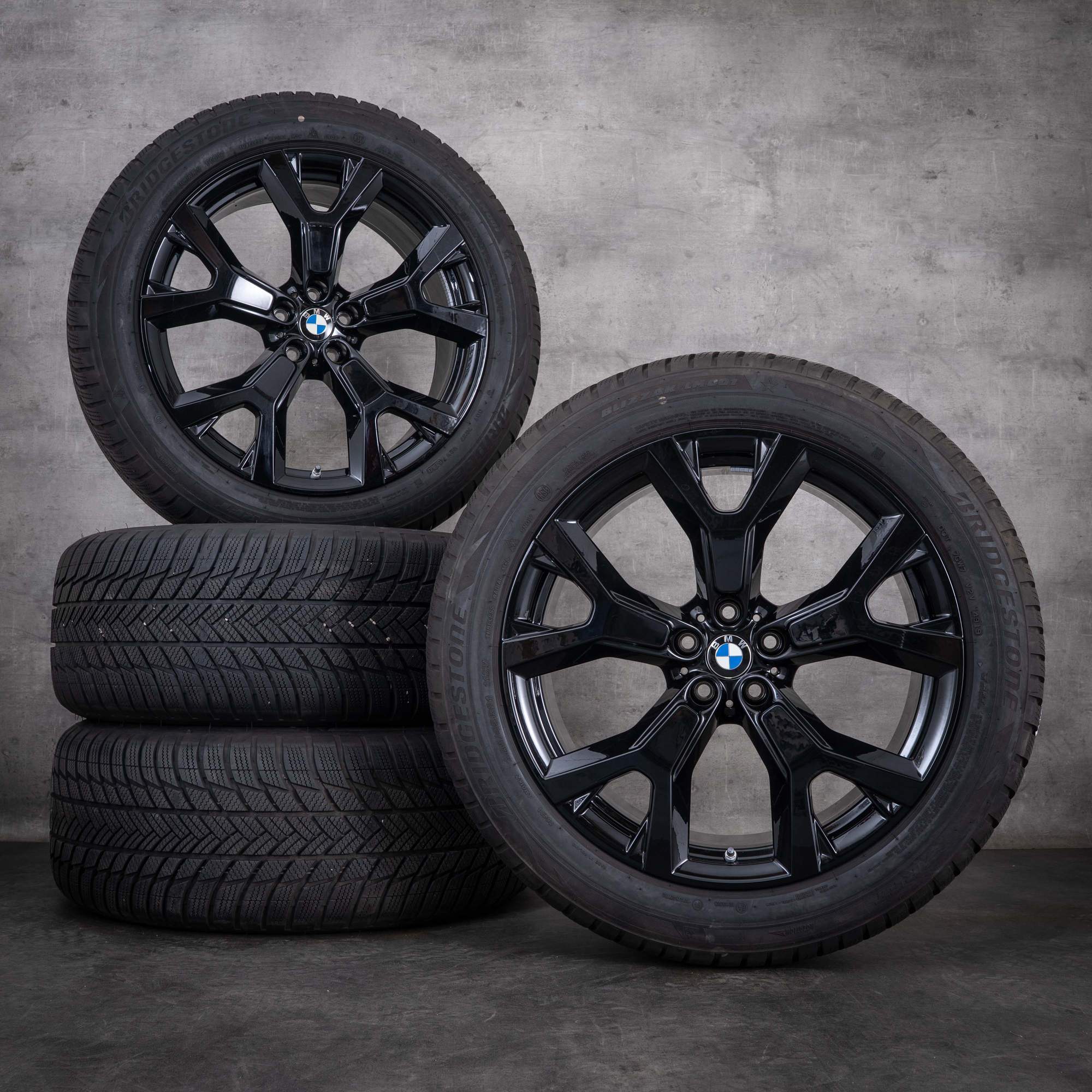 Alkuperäiset BMW X7 -talvirenkaat, 21 tuumaa, G07-vanteet, malli 752, 6885461, kiiltävä musta