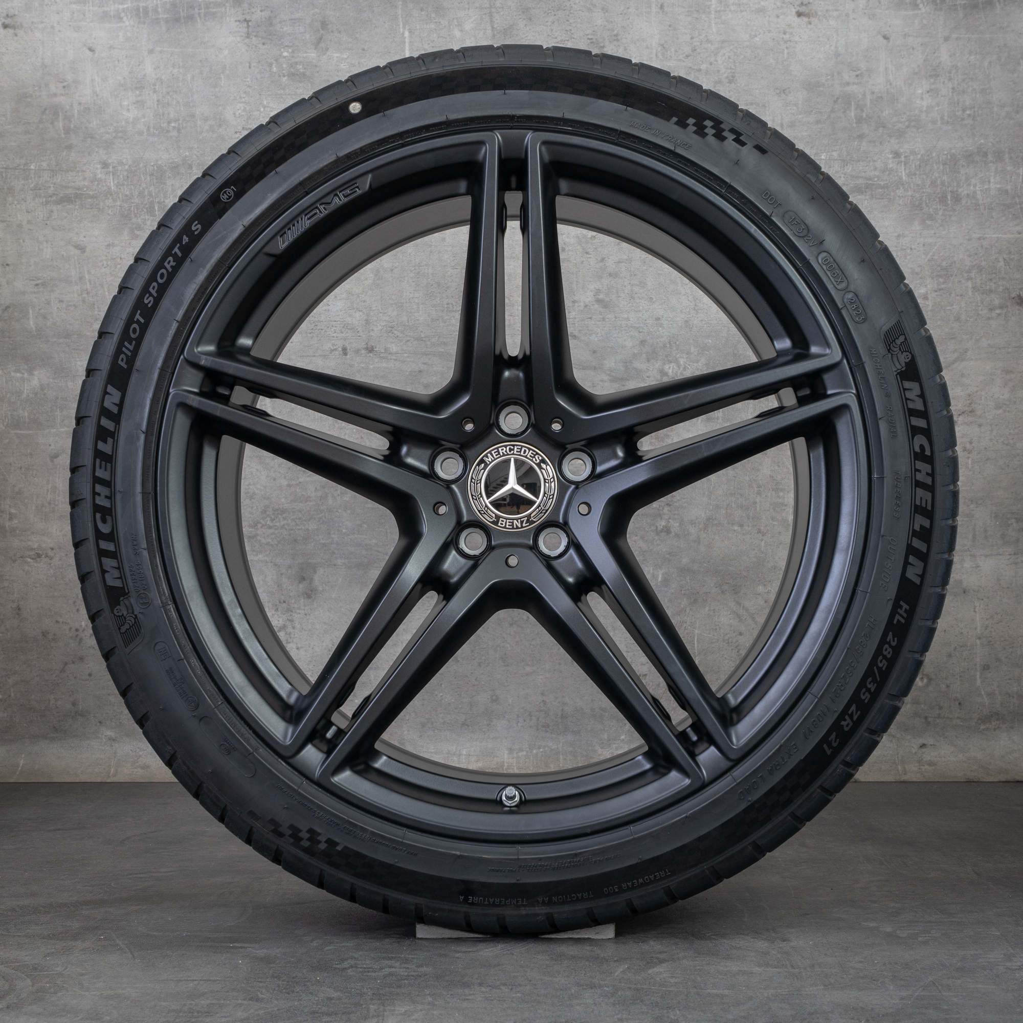 Oryginał Mercedes Benz Klasa S63 AMG felgi 21 cali W223 E Performance koła letnie A2234012100 A2234012200 czarny mat