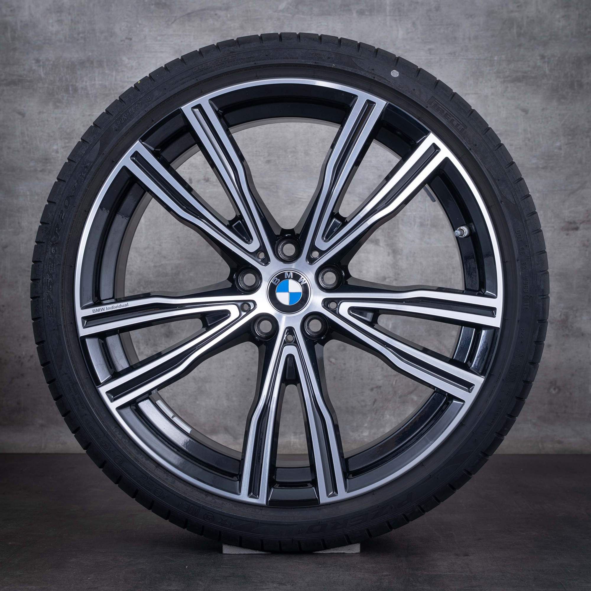 Alkuperäiset BMW 8-sarjan talvirenkaat 20 tuumaa G14 G15 G16 vanteet Styling 730 8072027 8072028 jet black uni etu diamond cut
