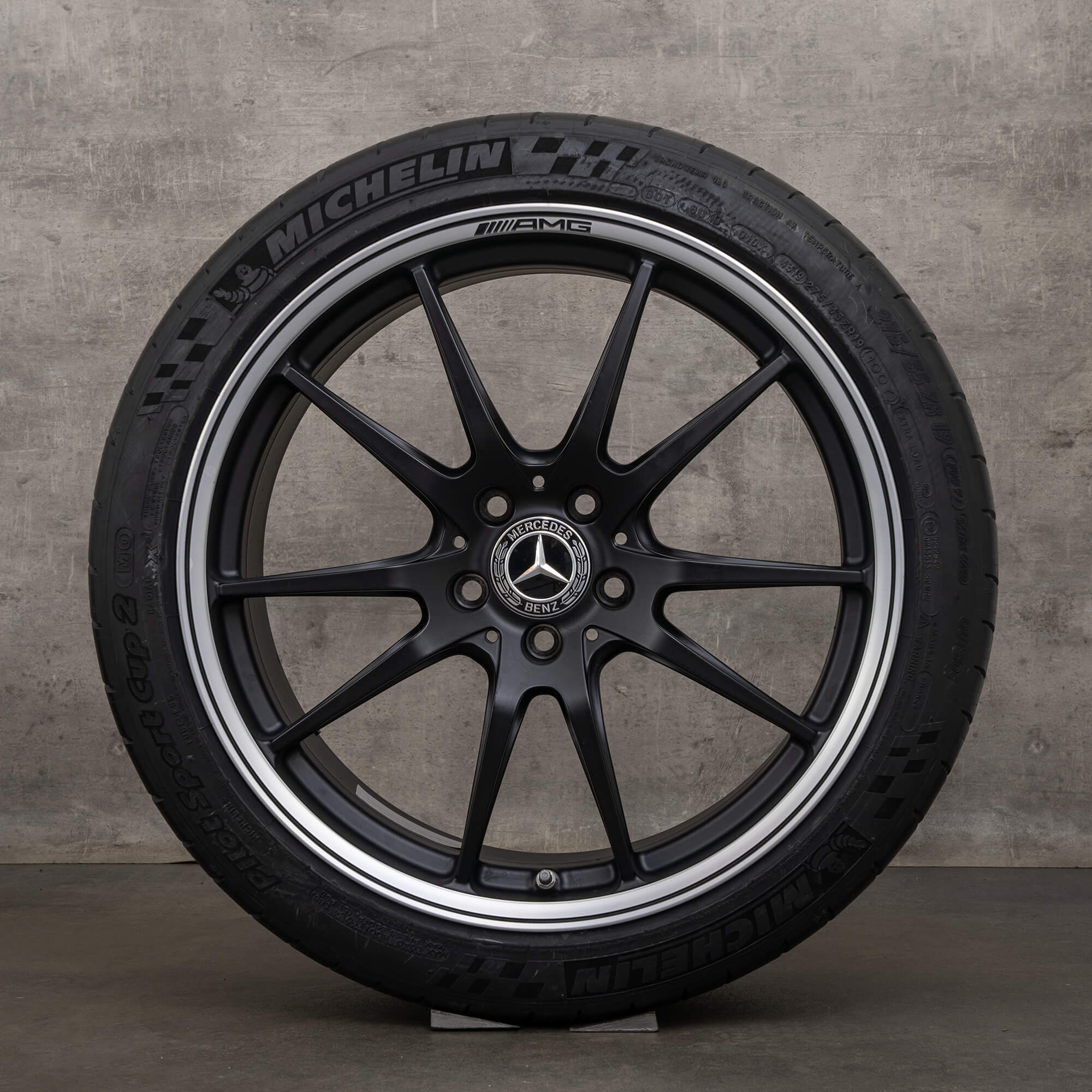 Original Mercedes Benz AMG GT R Felgen 19 20 Zoll C190 R190 Sommerräder A1904011600 A1904012300 schwarz matt glanzgedreht