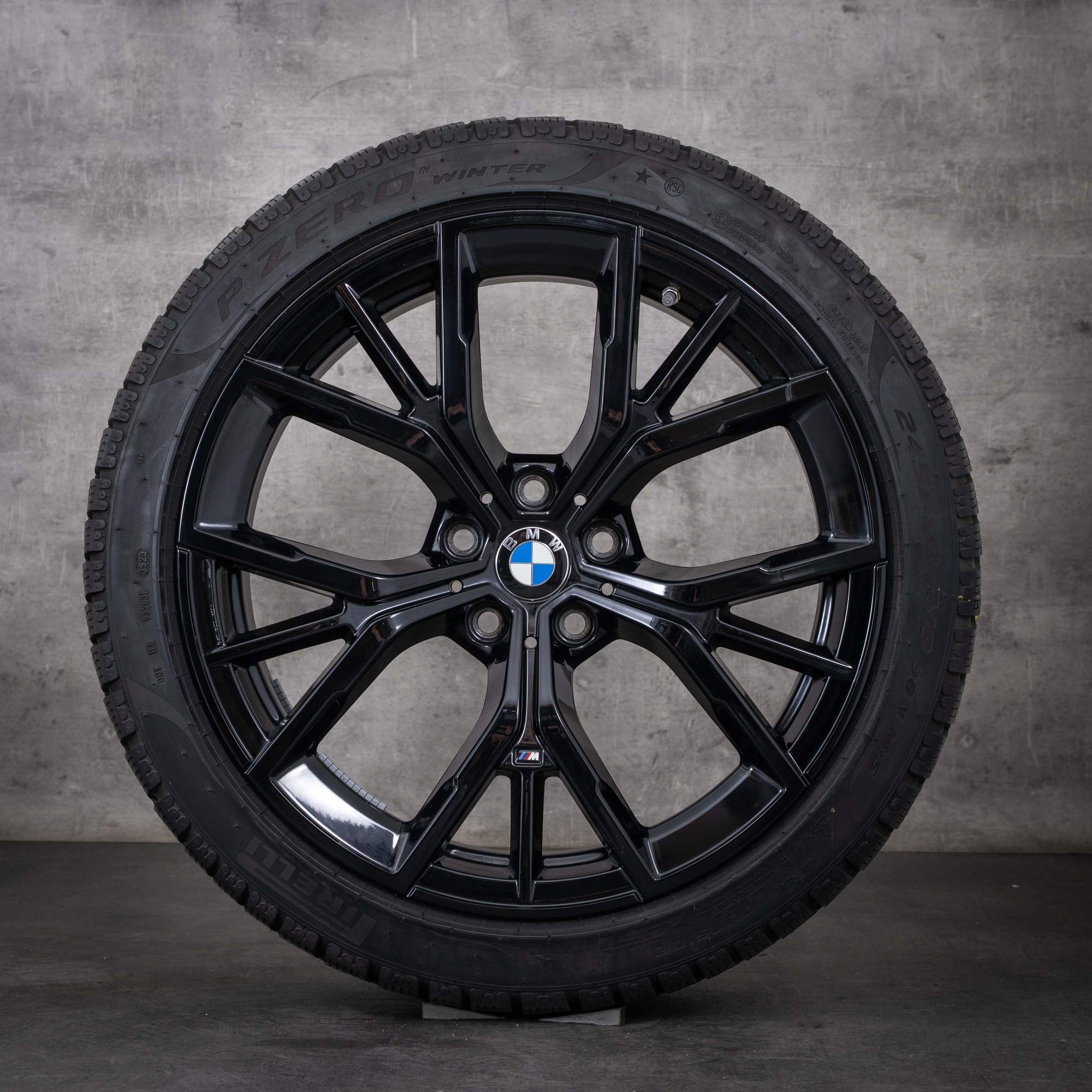Originální zimní kola BMW řady 5, 19 palců, G30, G31, disky Styling 845, 8747234, 8747235, lesklá černá