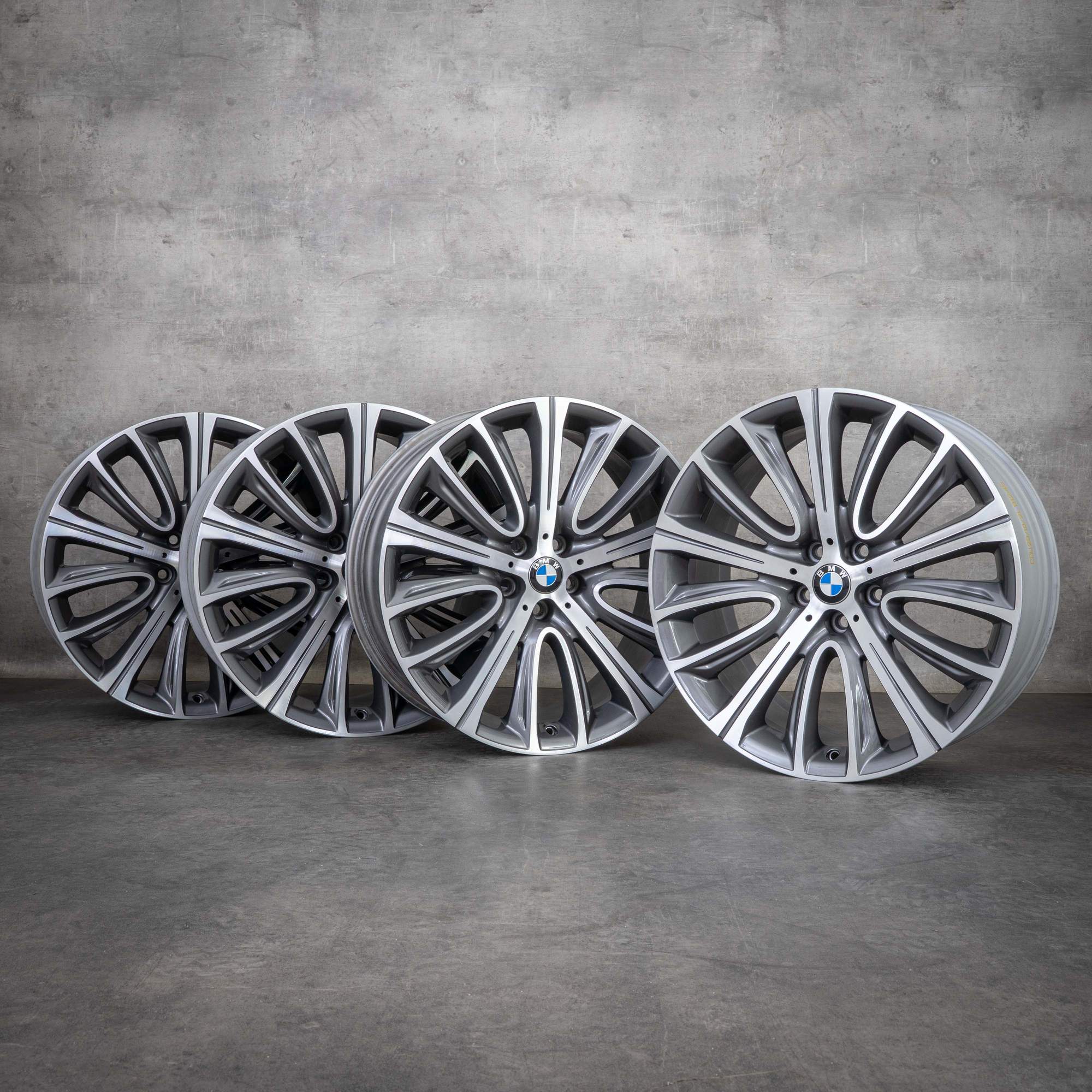 Oryginalne felgi BMW serii 7 6 20 cali G11 G12 G32 6863110 6863111 Styling 628 ferric grey polerowane